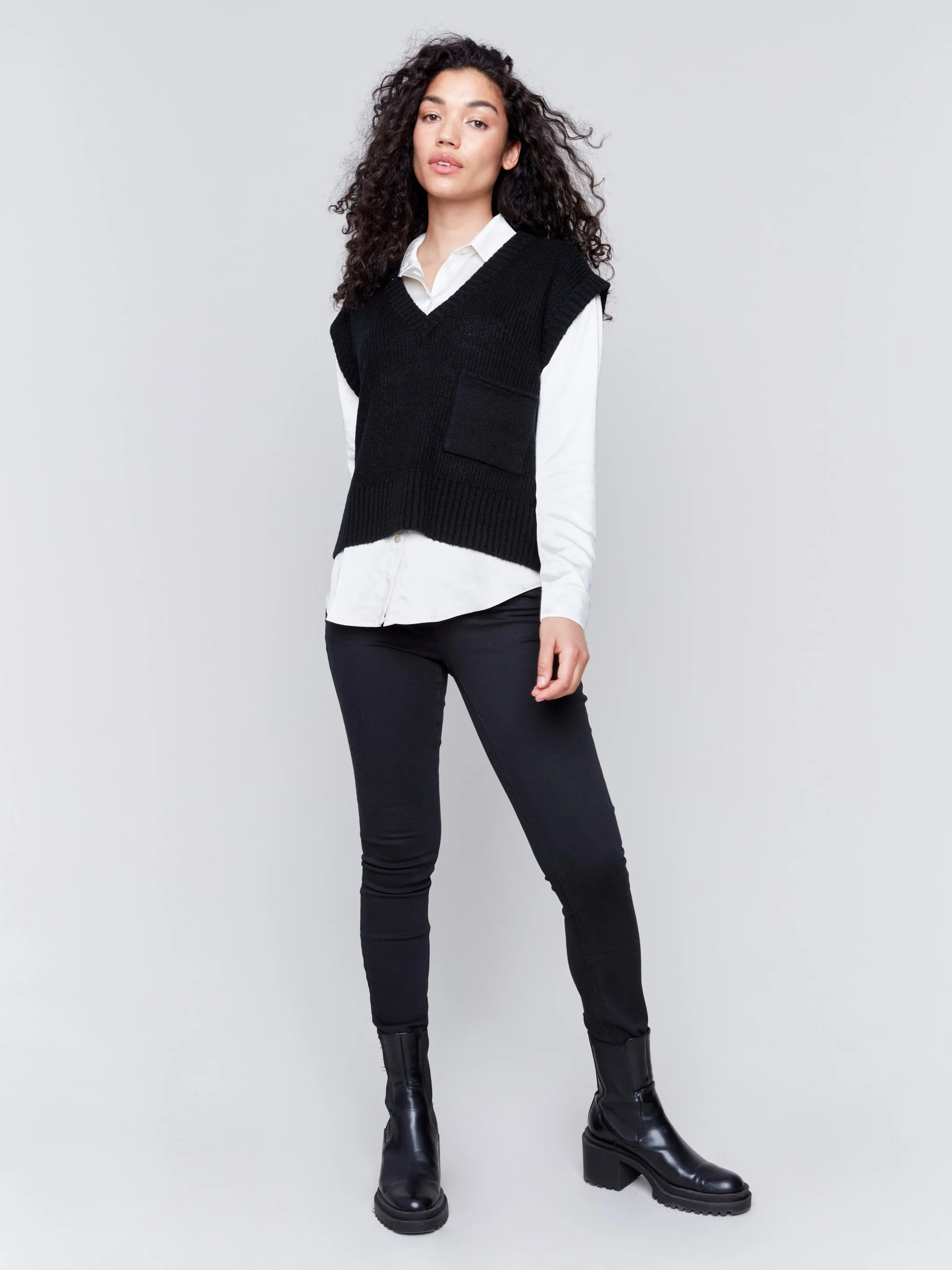 Soft Touch Sweater Vest - Black sold by Charlie B product image thumbnail 4