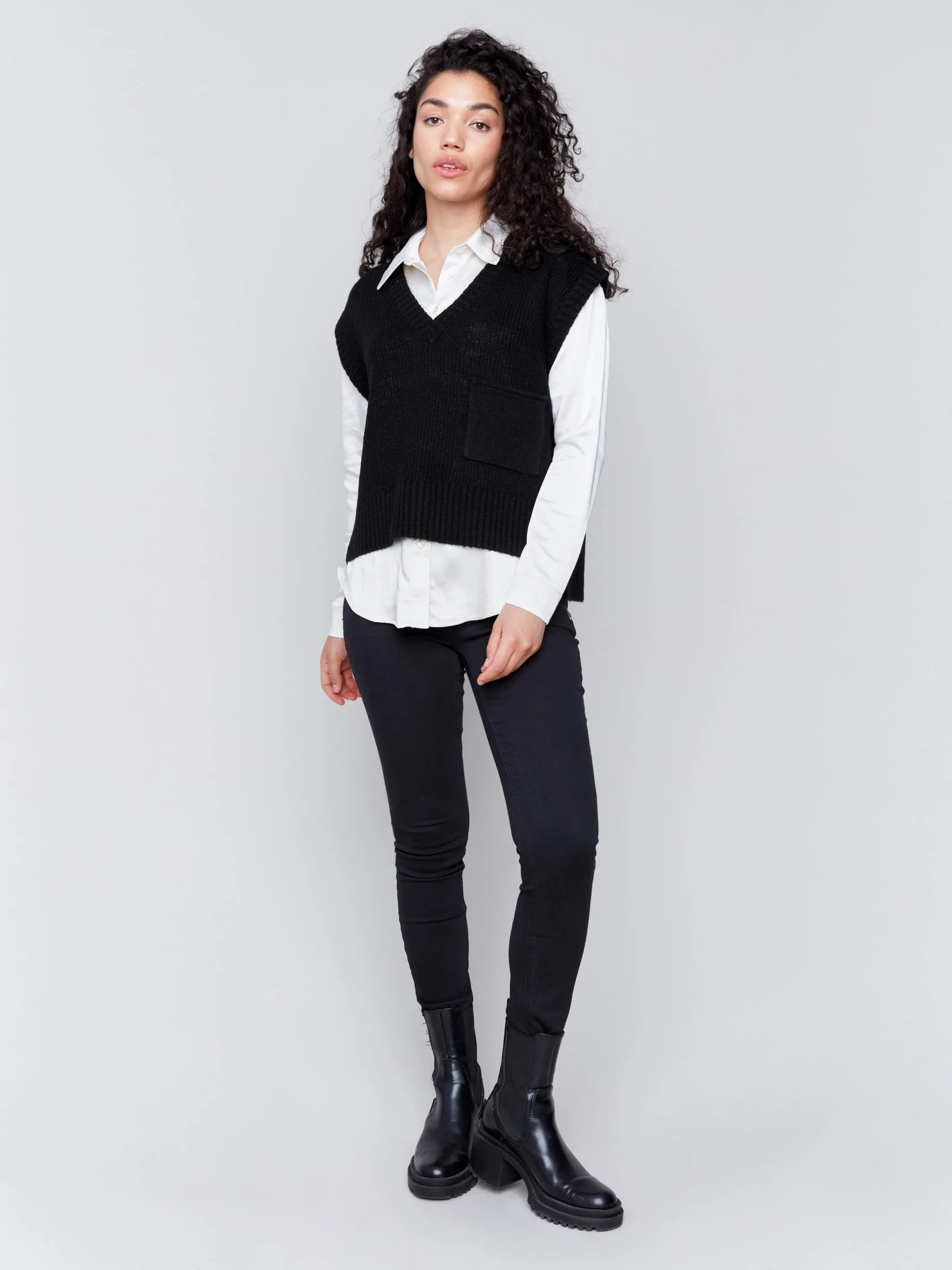 Soft Touch Sweater Vest - Black sold by Charlie B product image thumbnail 5