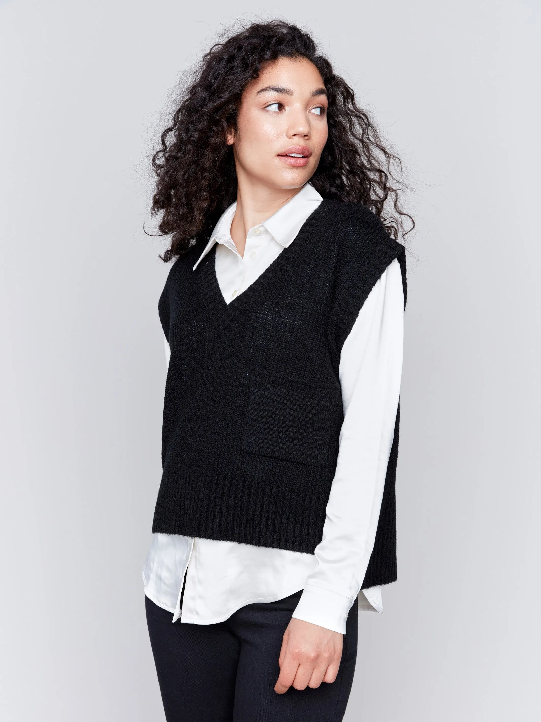 Soft Touch Sweater Vest - Black sold by Charlie B product image thumbnail 2