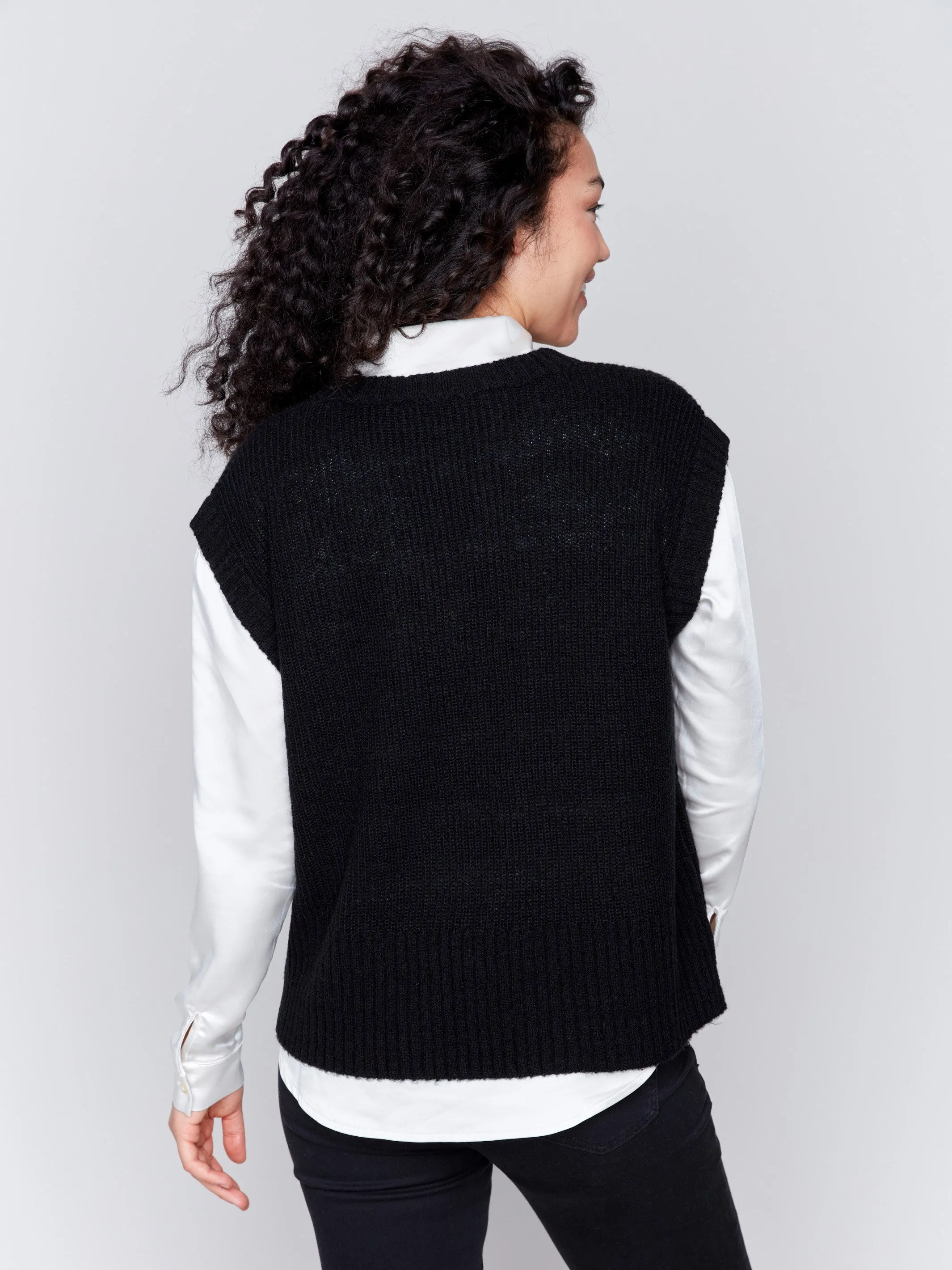 Soft Touch Sweater Vest - Black sold by Charlie B product image thumbnail 3