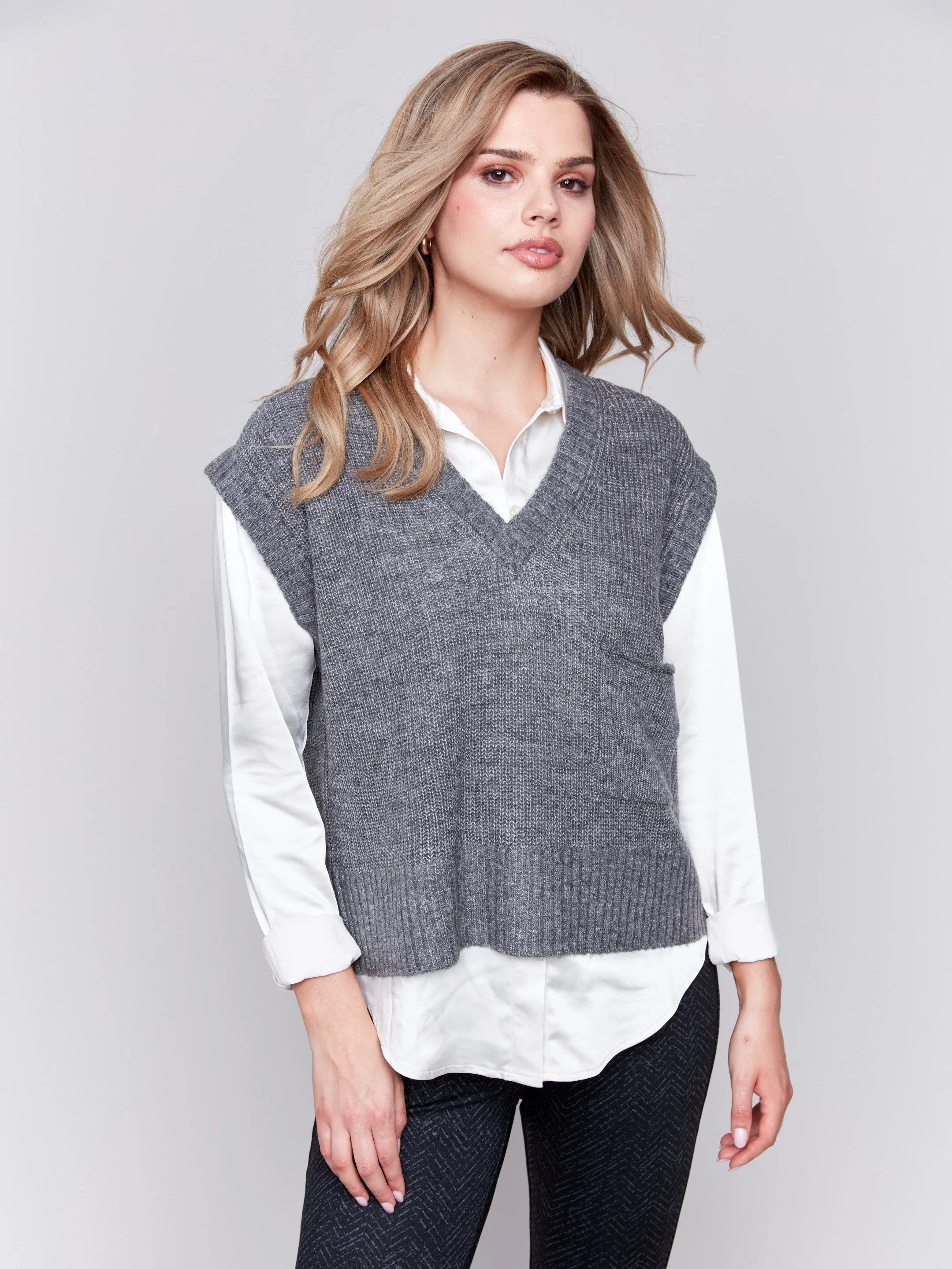 Soft Touch Sweater Vest - Grey sold by Charlie B product image thumbnail 3