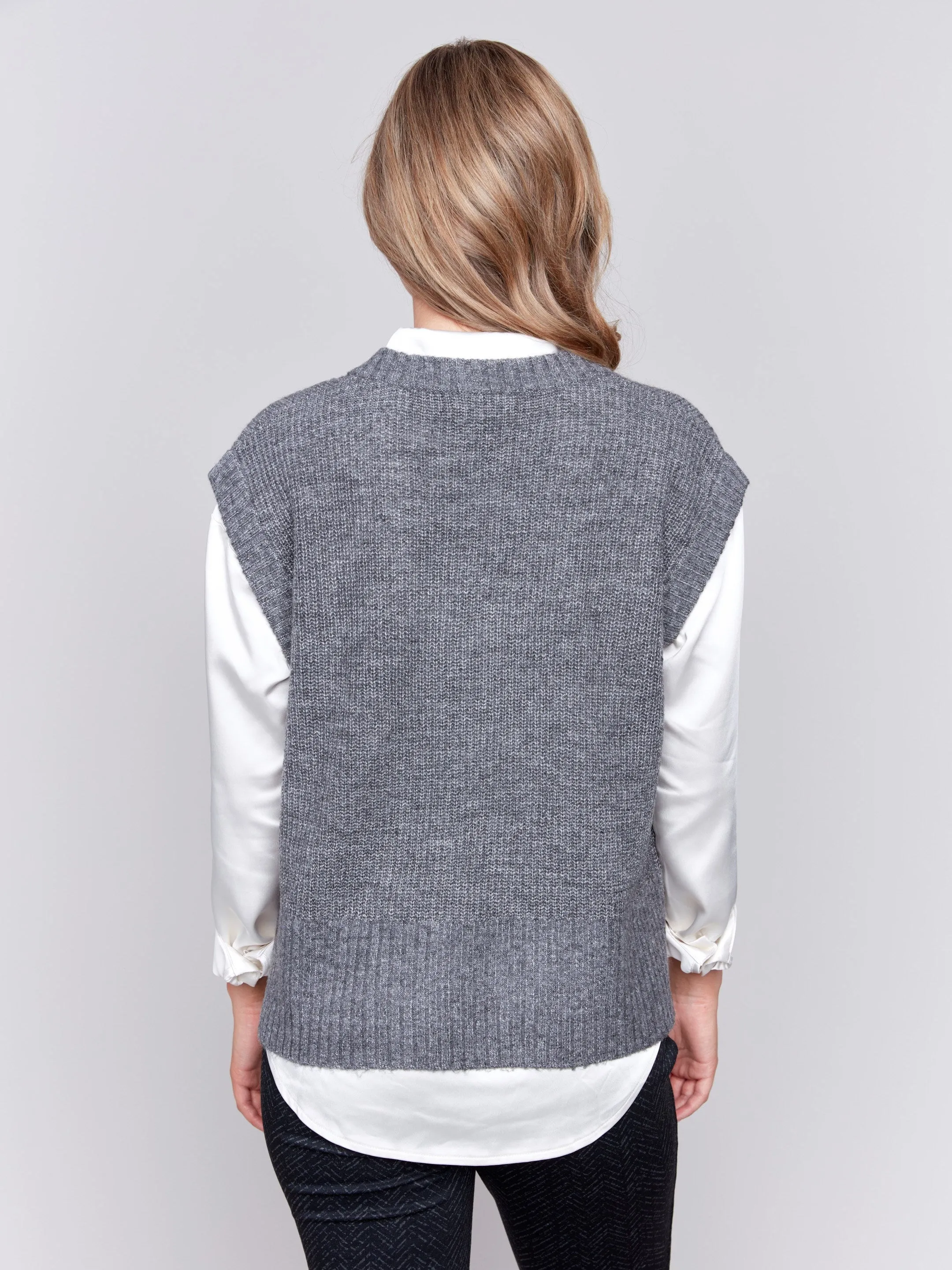 Soft Touch Sweater Vest - Grey sold by Charlie B product image thumbnail 4
