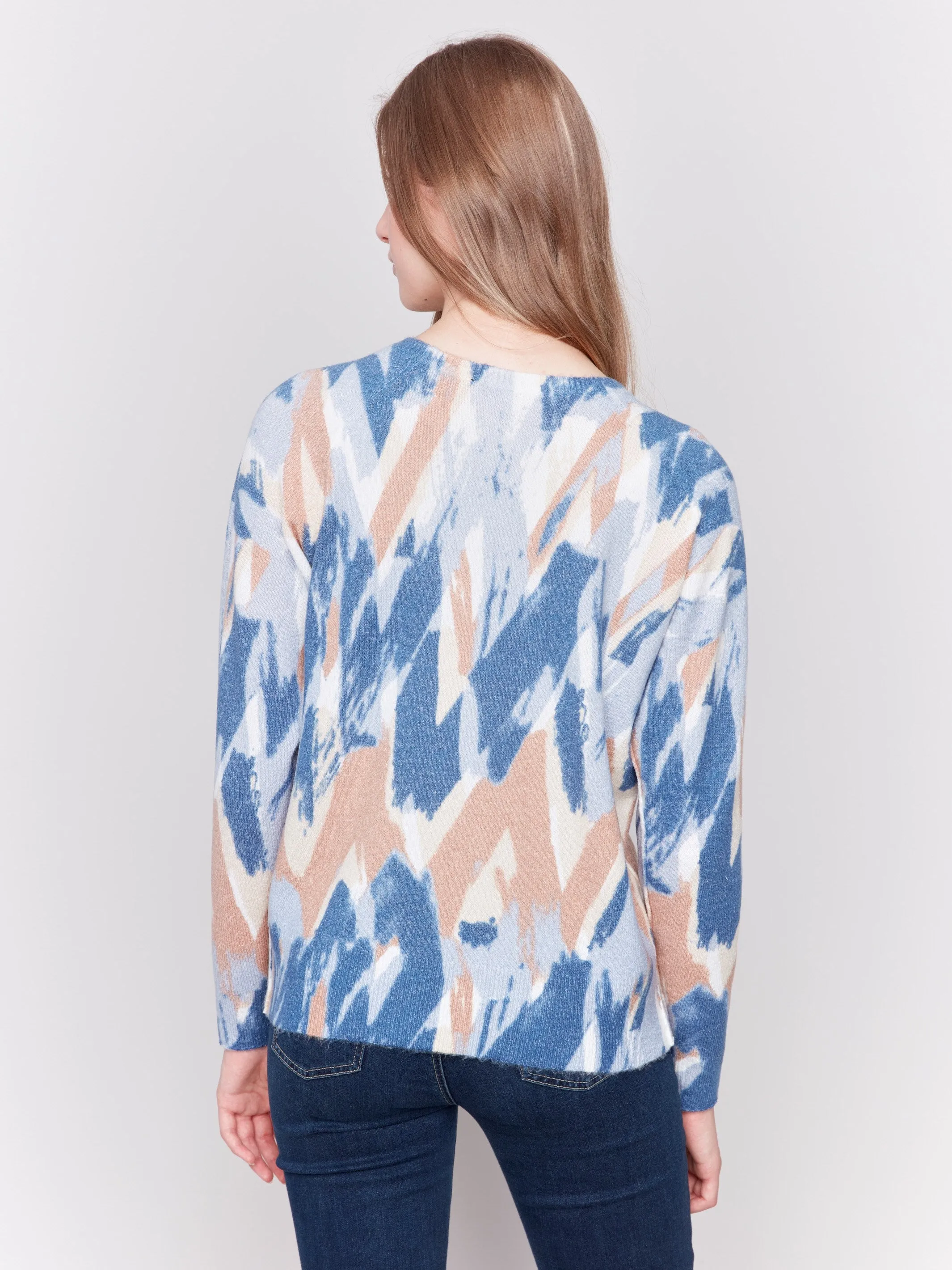 Reversible Printed Crew Neck Sweater - Truffle sold by Charlie B product image thumbnail 5