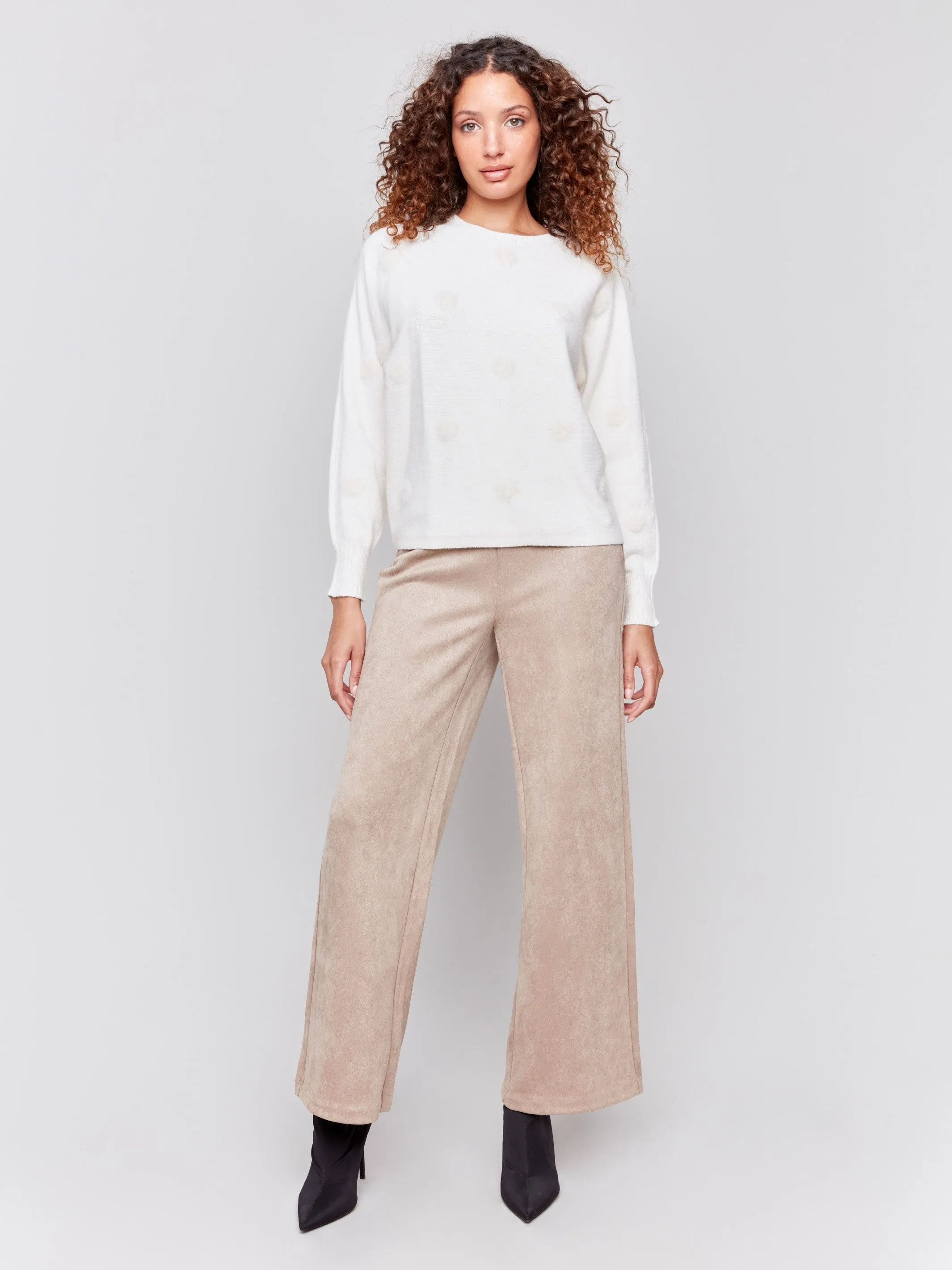 Faux Fur Polka Dot Sweater - Natural sold by Charlie B product image thumbnail 3