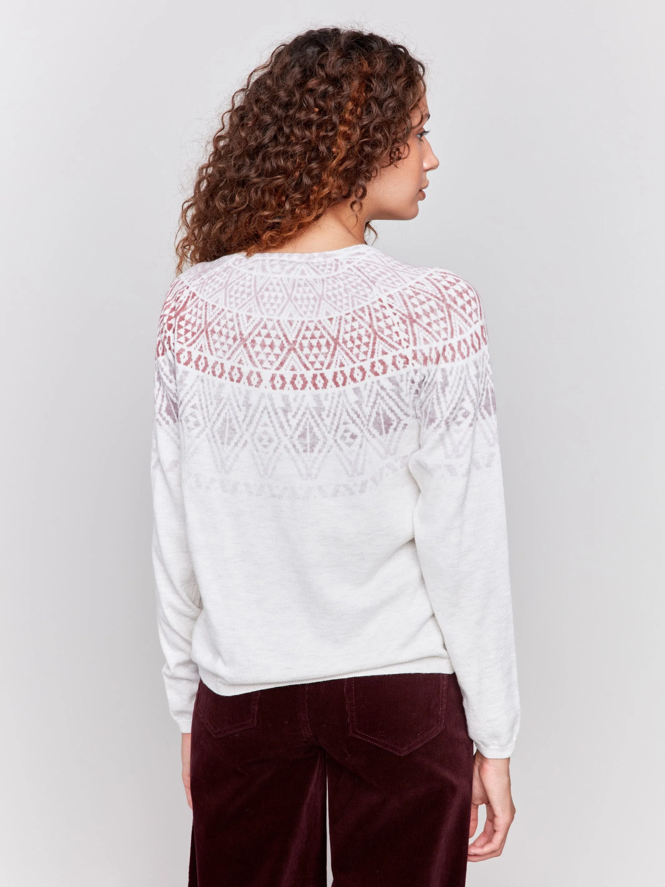 Cotton Blend Ski Sweater - Light Grey sold by Charlie B product image thumbnail 3