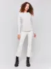 Space Dye Knit Sweater with Drop Shoulders - Ecru sold by Charlie B