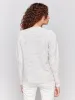 Space Dye Knit Sweater with Drop Shoulders - Ecru sold by Charlie B
