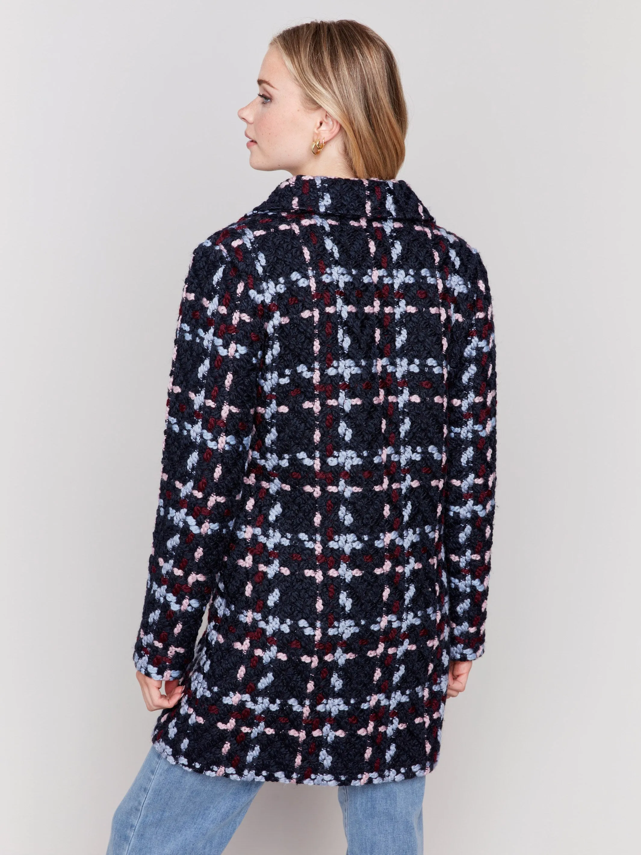 Straight Cut Bouclé Knit Coat - Pastel sold by Charlie B product image thumbnail 5