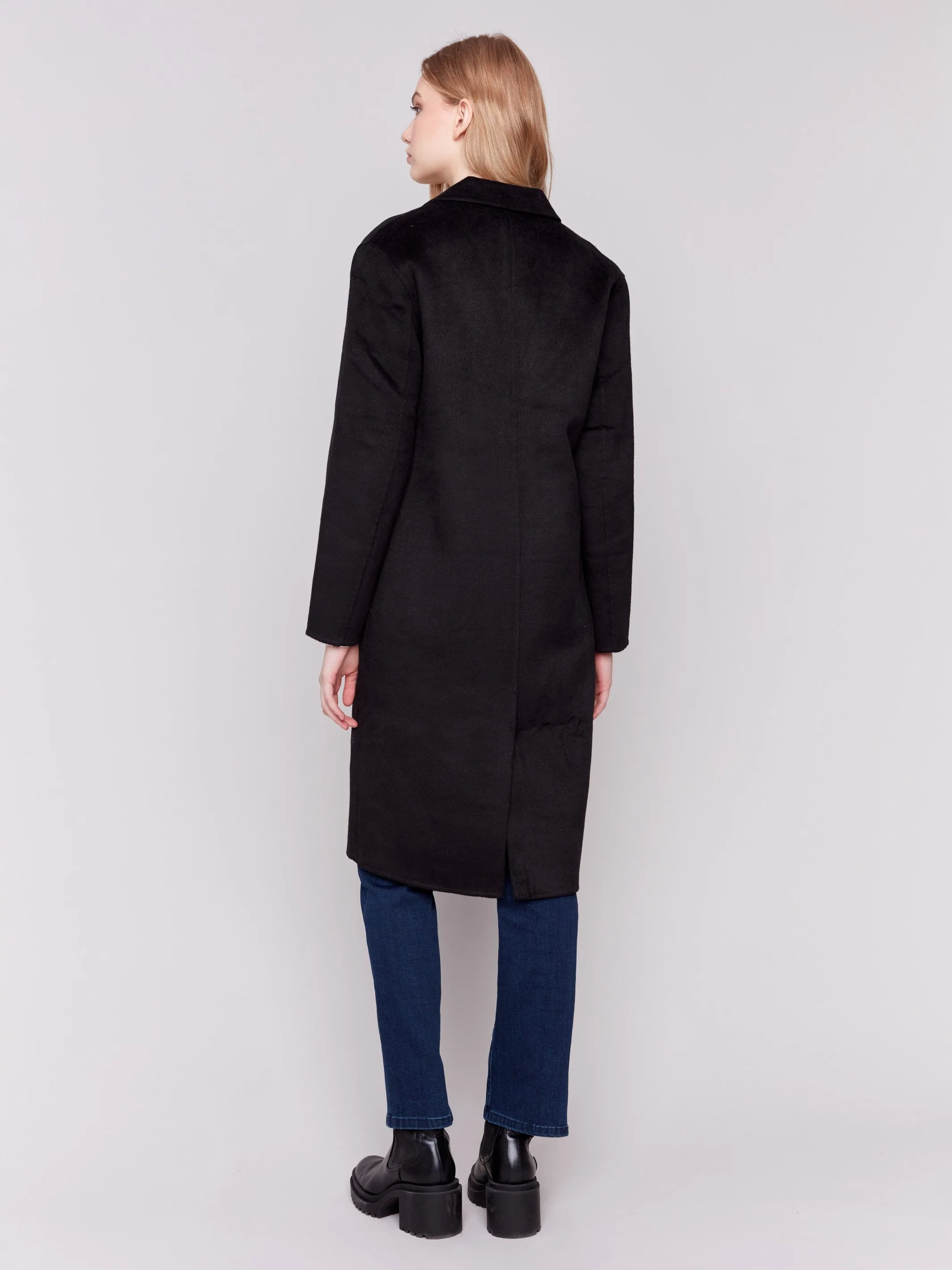 Long Double-Faced Wool Coat - Black sold by Charlie B product image thumbnail 3