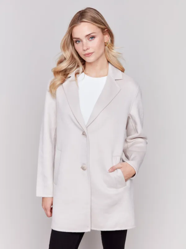 Double-Faced Wool Coat - Light Almond sold by Charlie B