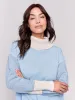 Color Block Turtleneck Sweater - Frost - H-Frost sold by Charlie B