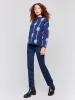 Plush Floral Print Sweater - Navy sold by Charlie B