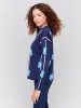 Plush Floral Print Sweater - Navy sold by Charlie B