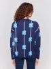 Plush Floral Print Sweater - Navy sold by Charlie B