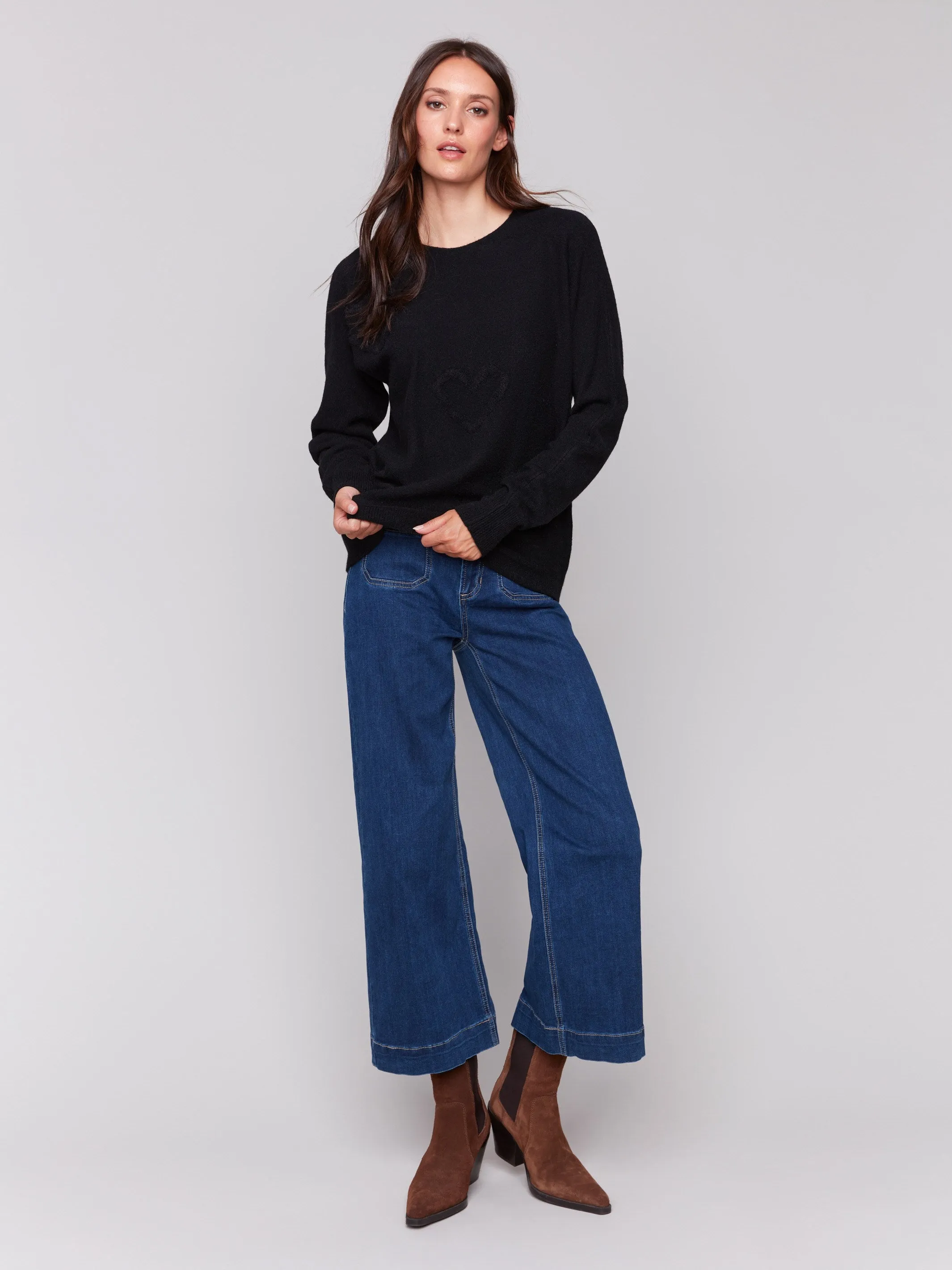 Sweater with Fringed Embroidery - Black sold by Charlie B product image thumbnail 5