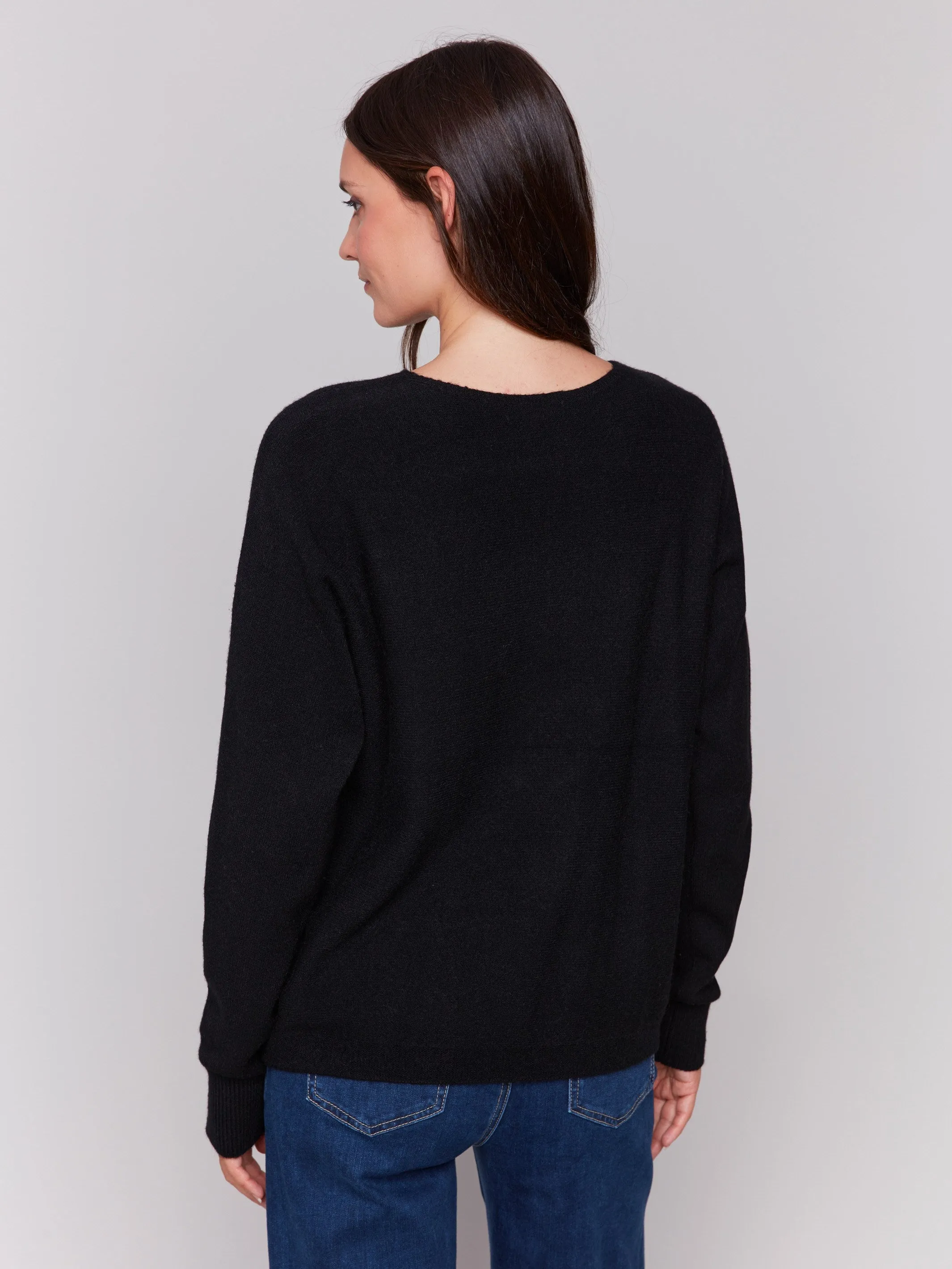 Sweater with Fringed Embroidery - Black sold by Charlie B product image thumbnail 4