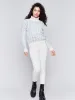 Ombre Jacquard Knit Turtleneck Sweater - Frost sold by Charlie B