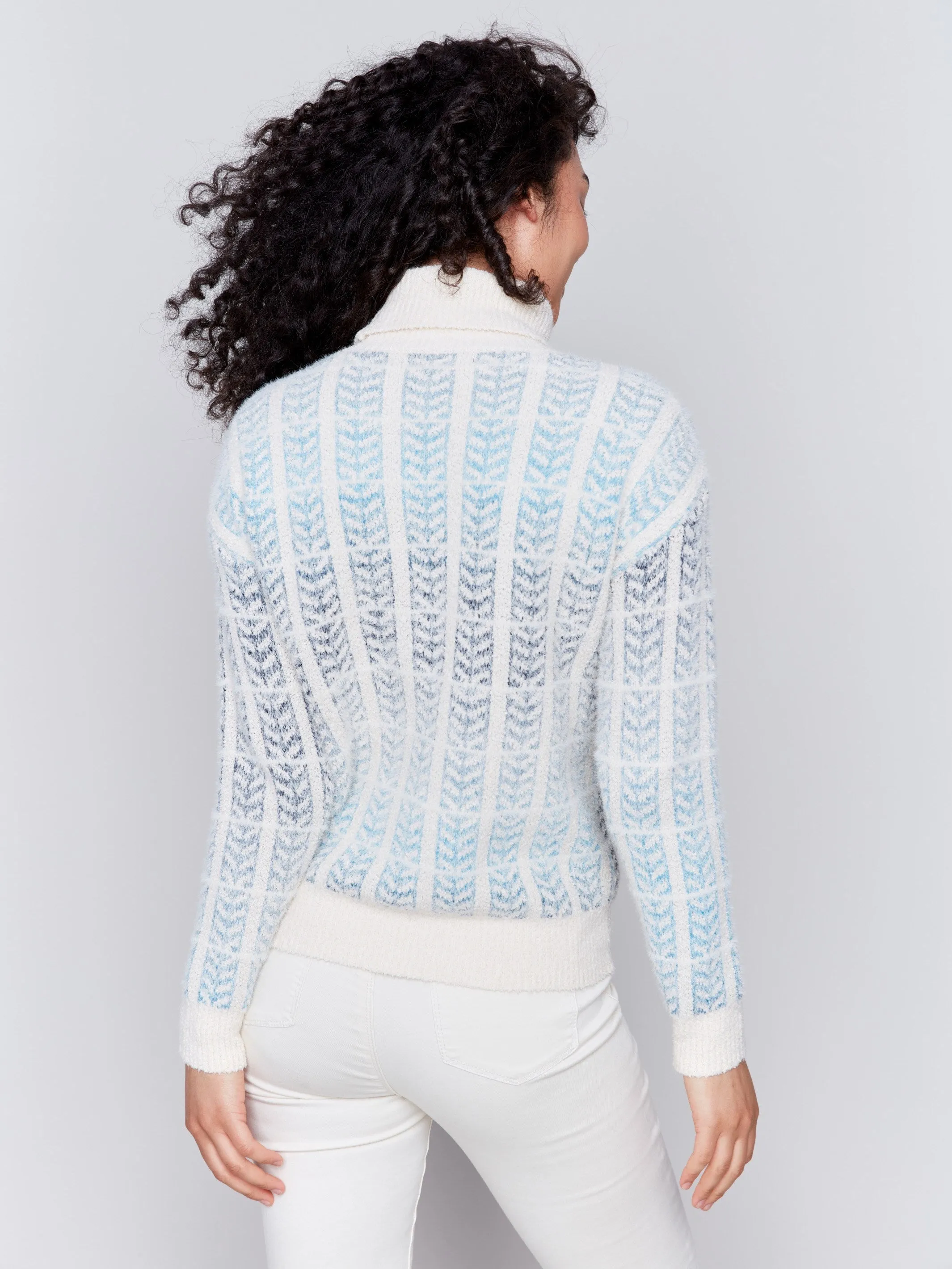 Ombre Jacquard Knit Turtleneck Sweater - Frost sold by Charlie B product image thumbnail 3
