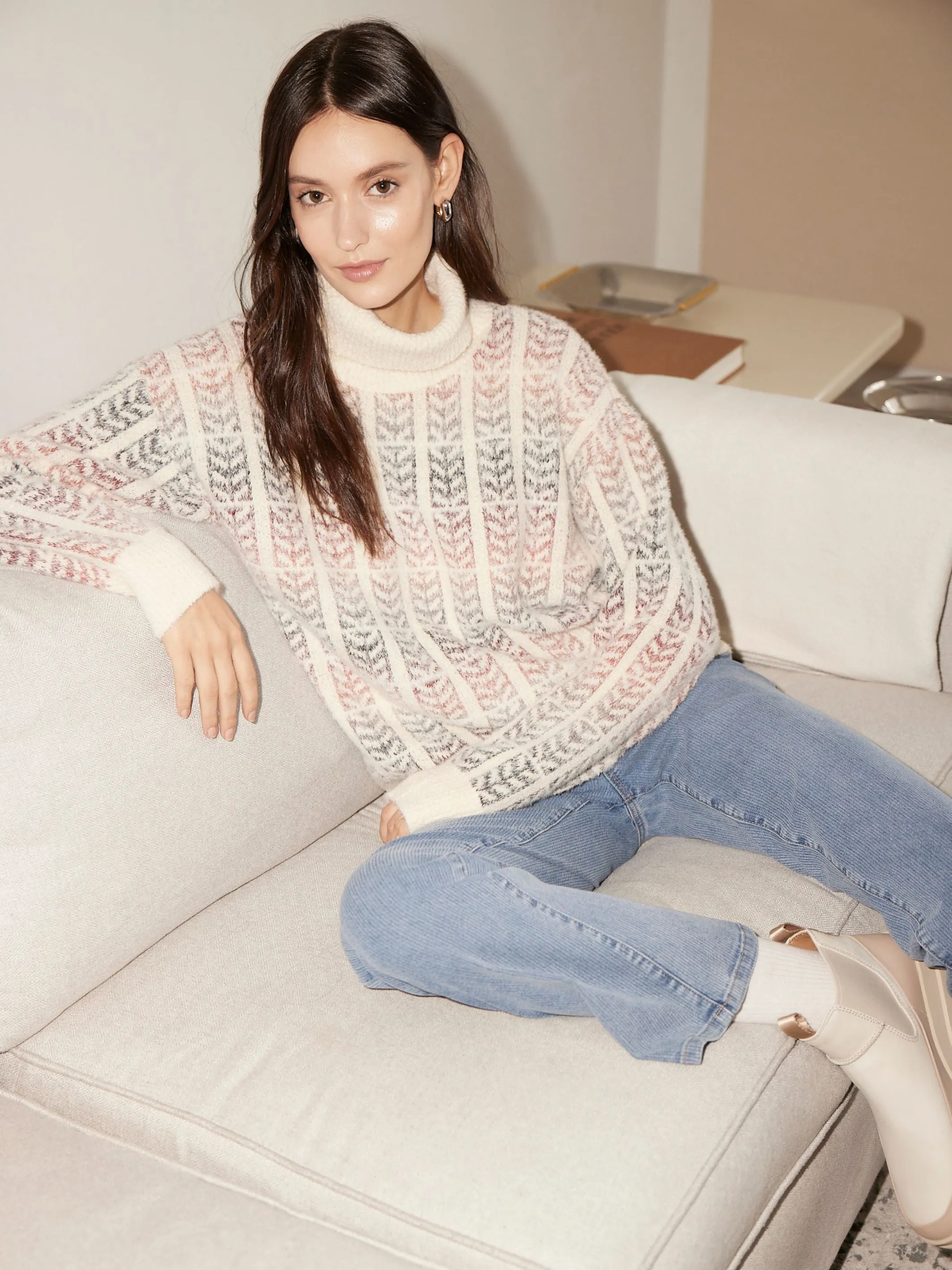 Ombre Jacquard Knit Turtleneck Sweater - Autumn sold by Charlie B product image thumbnail 5