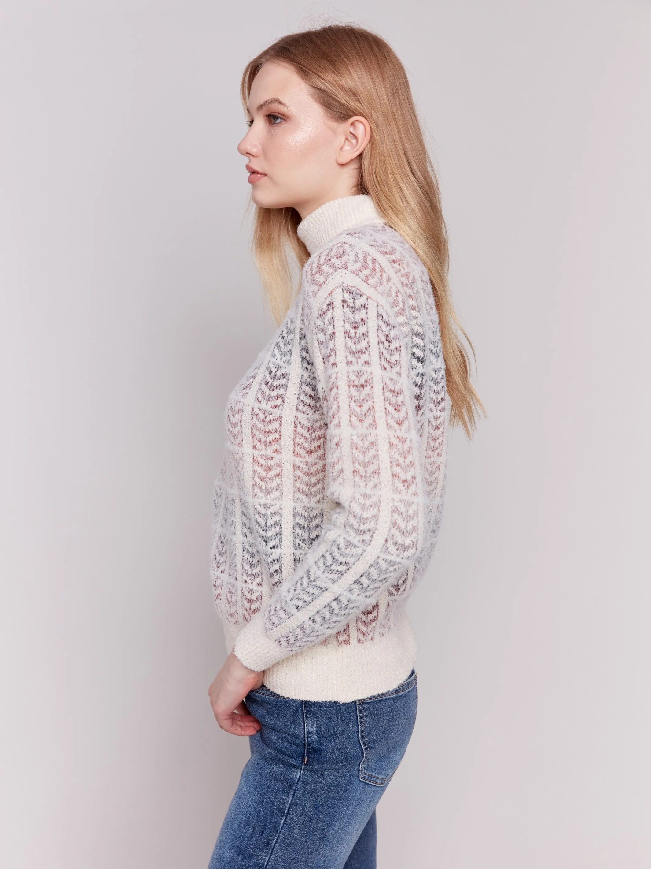 Ombre Jacquard Knit Turtleneck Sweater - Autumn sold by Charlie B product image thumbnail 3