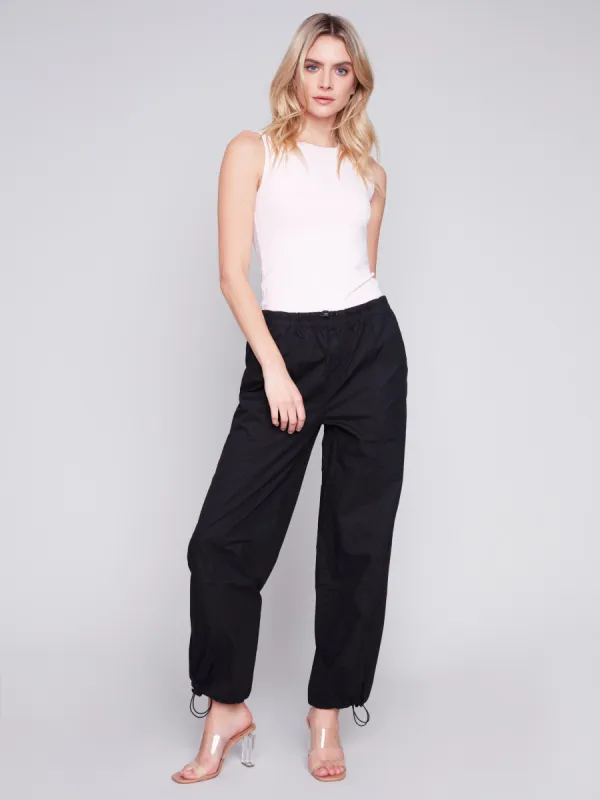Cotton Parachute Pants - Black sold by Charlie B