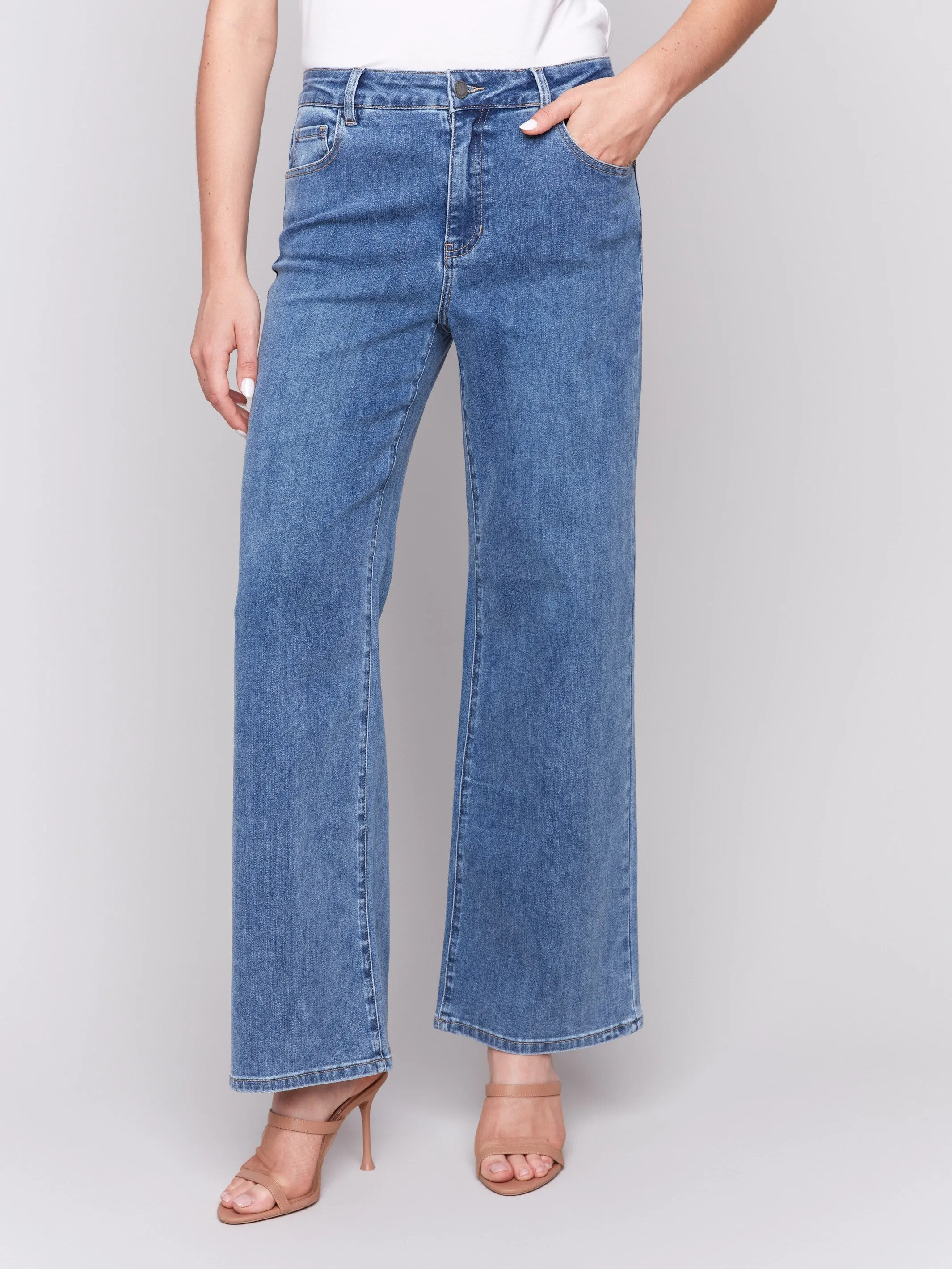 Chloe Wide Leg Jeans - Medium Blue sold by Charlie B product image thumbnail 2