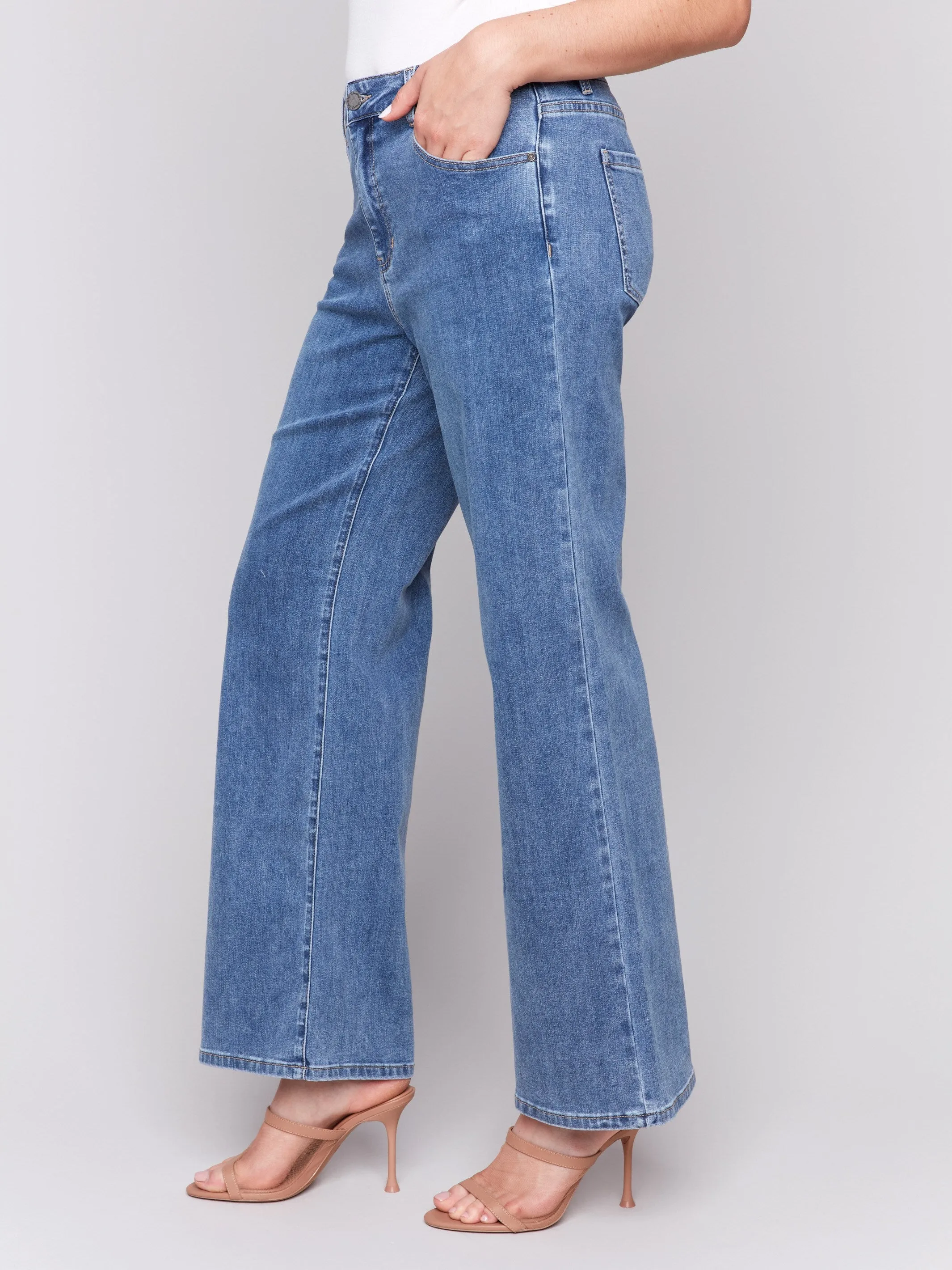 Chloe Wide Leg Jeans - Medium Blue sold by Charlie B product image thumbnail 3