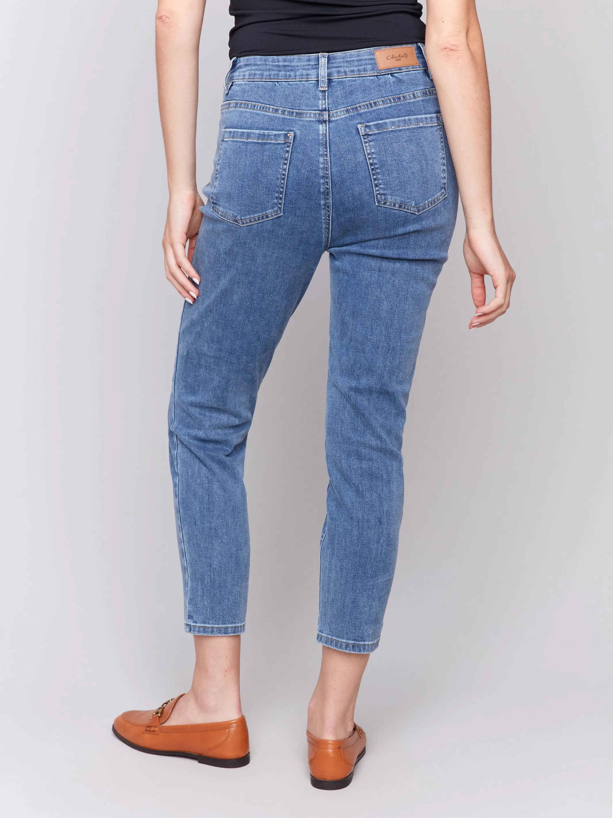 Claudia Slim Leg Jeans - Medium Blue sold by Charlie B product image thumbnail 4