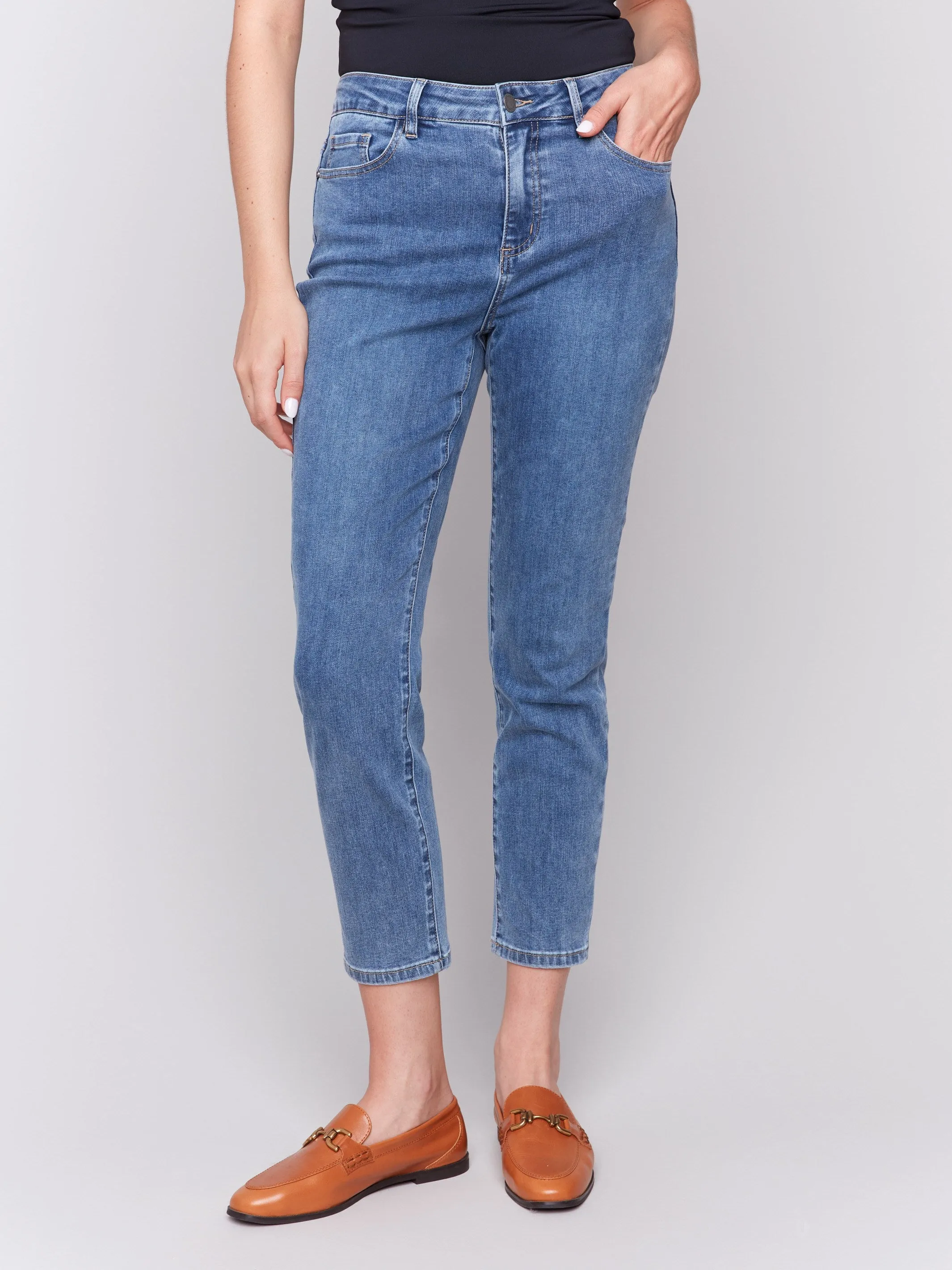 Claudia Slim Leg Jeans - Medium Blue sold by Charlie B product image thumbnail 2
