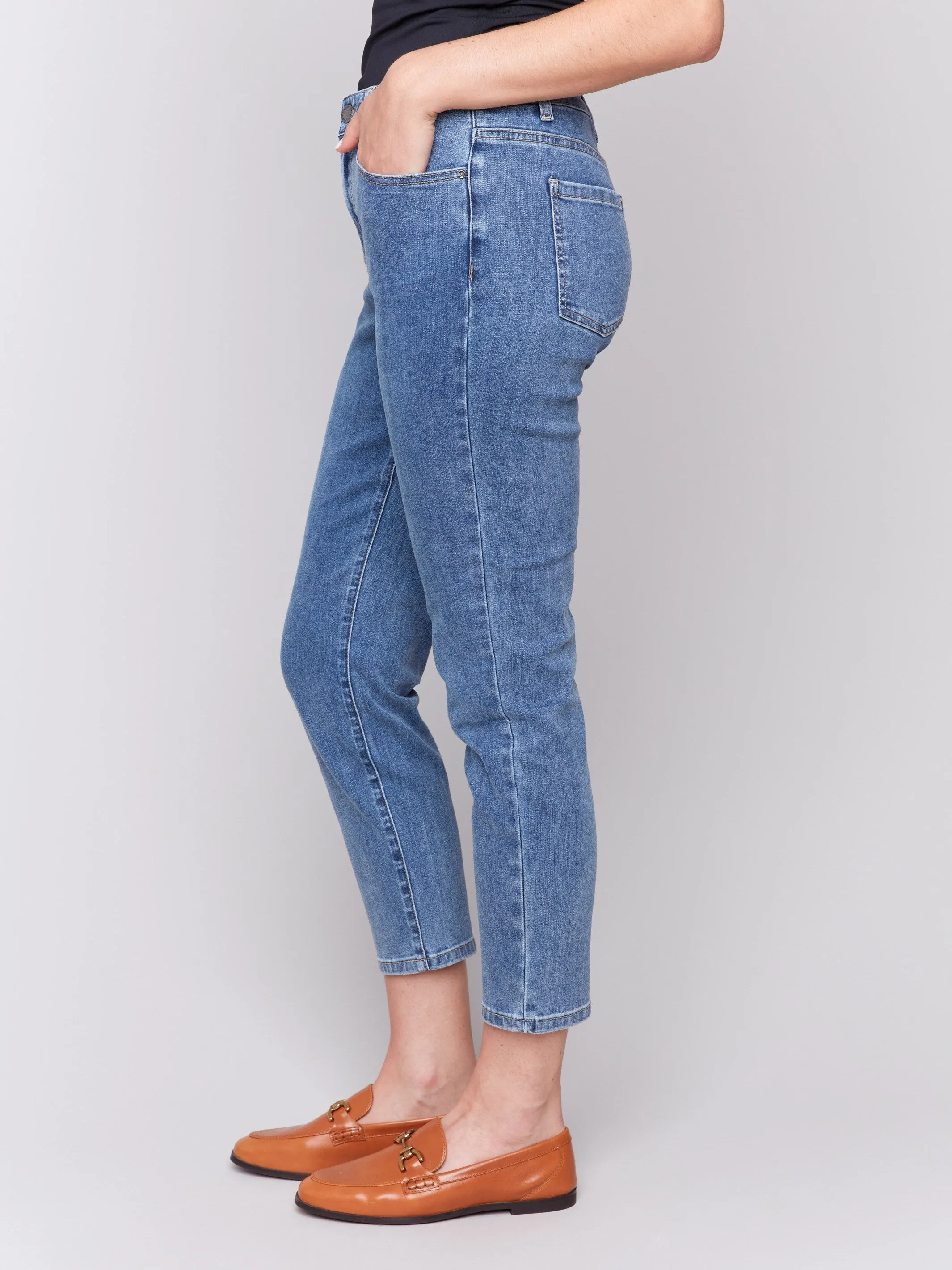 Claudia Slim Leg Jeans - Medium Blue sold by Charlie B product image thumbnail 3
