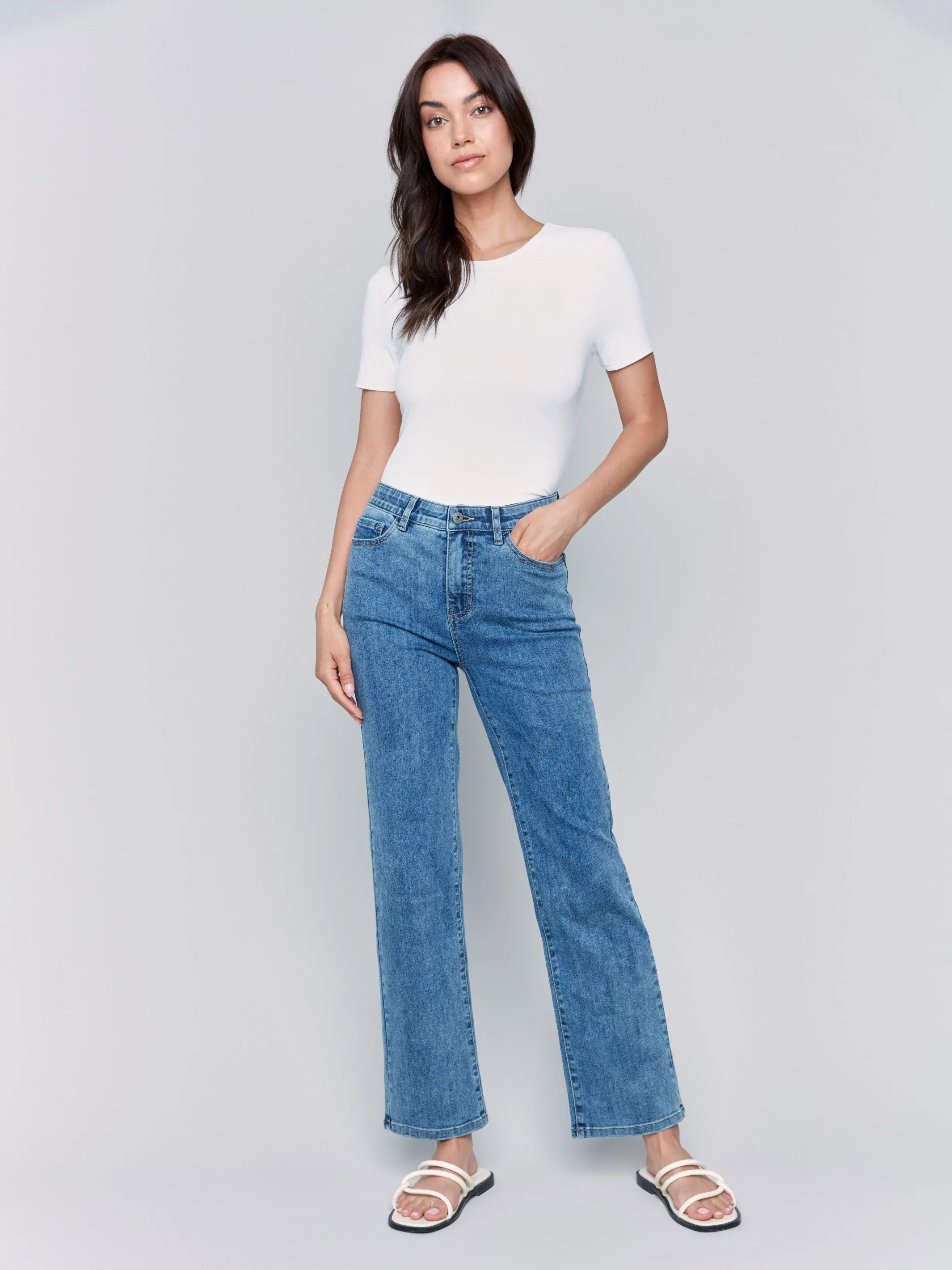 Charlotte Straight Leg Jeans - Medium Blue sold by Charlie B
