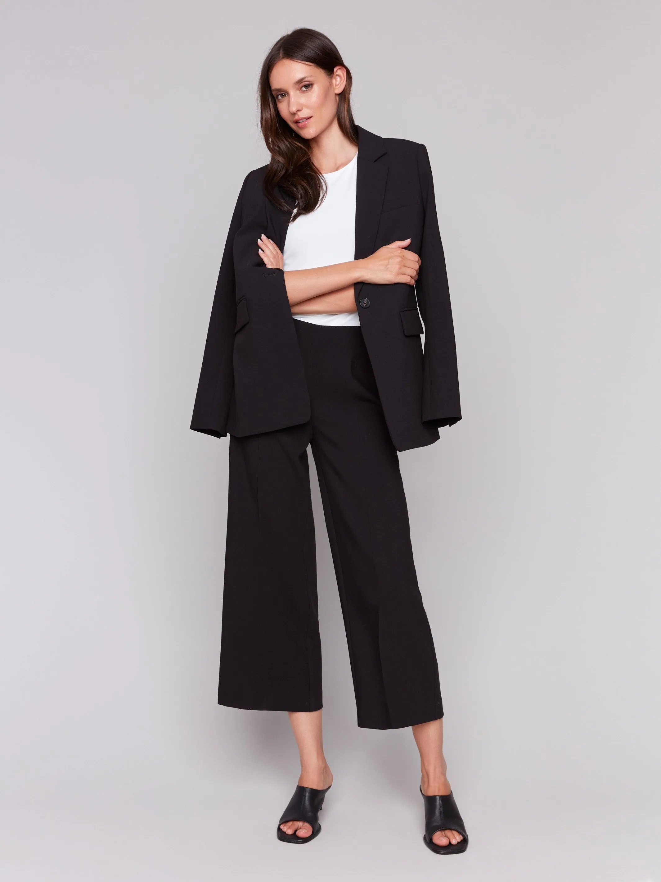 Cropped Wide Leg Pants - Black sold by Charlie B product image thumbnail 5