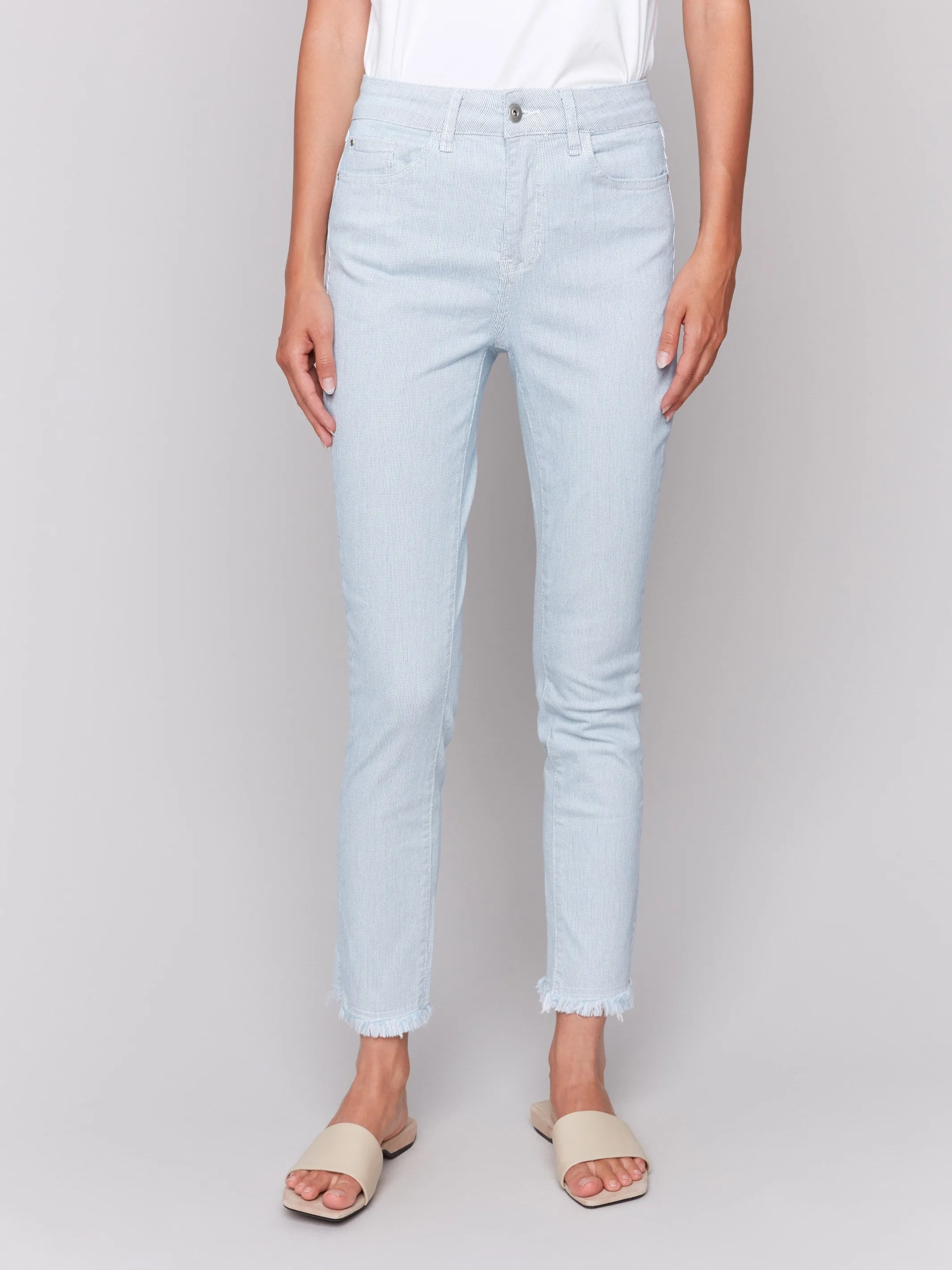 Printed Slim Leg Twill Pants - Stripes sold by Charlie B product image thumbnail 2
