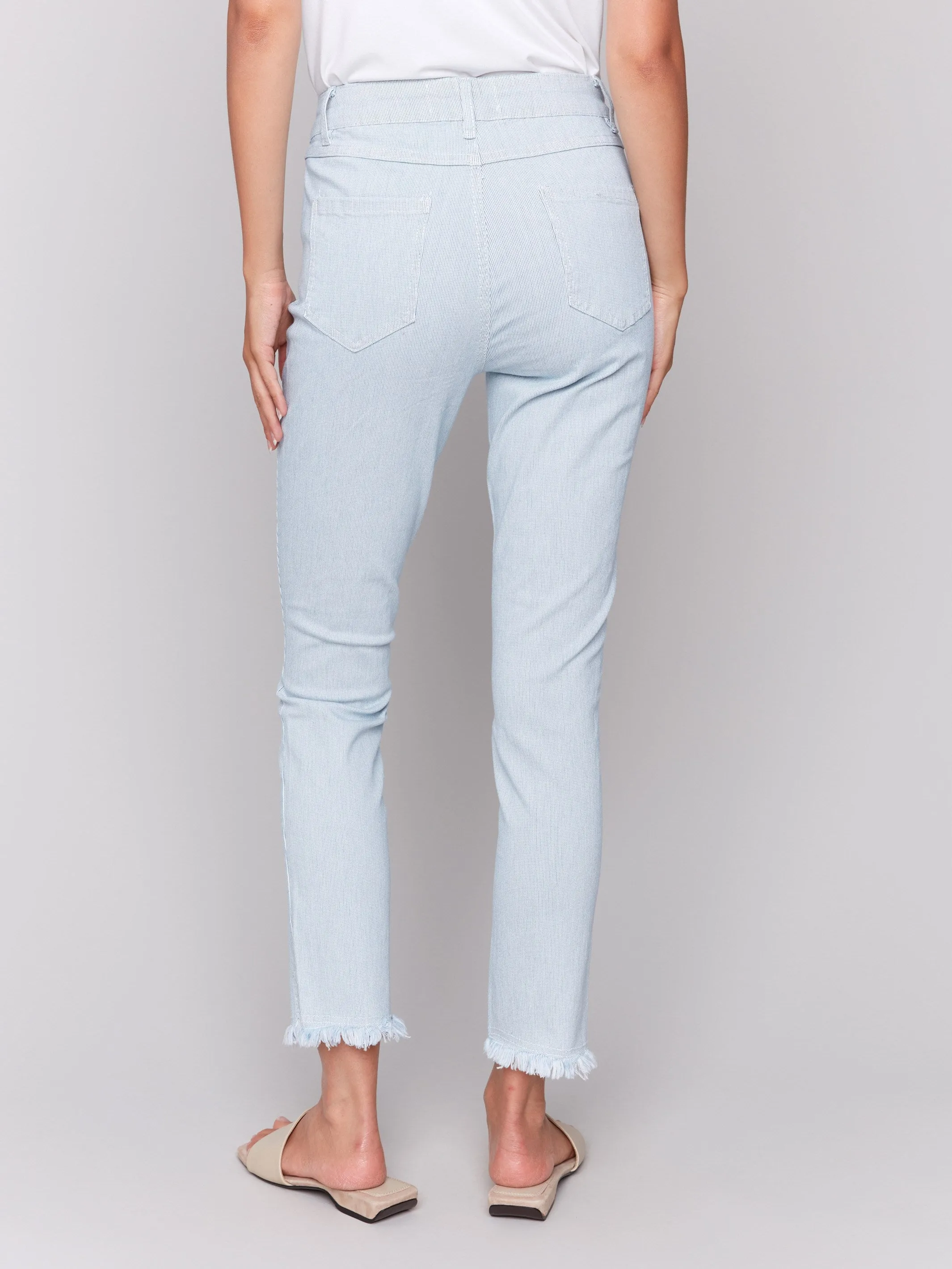 Printed Slim Leg Twill Pants - Stripes sold by Charlie B product image thumbnail 4