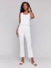 Capri Pants With Hem Slit - White sold by Charlie B