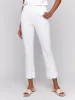 Capri Pants With Hem Slit - White sold by Charlie B