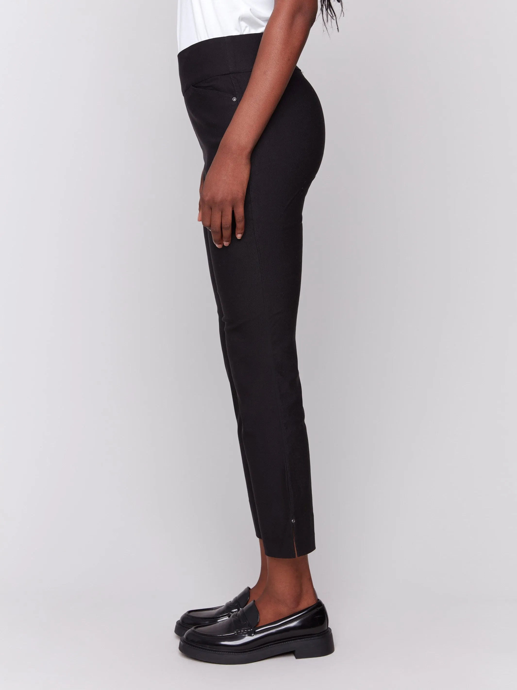 Capri Pants With Hem Slit - Black sold by Charlie B product image thumbnail 3