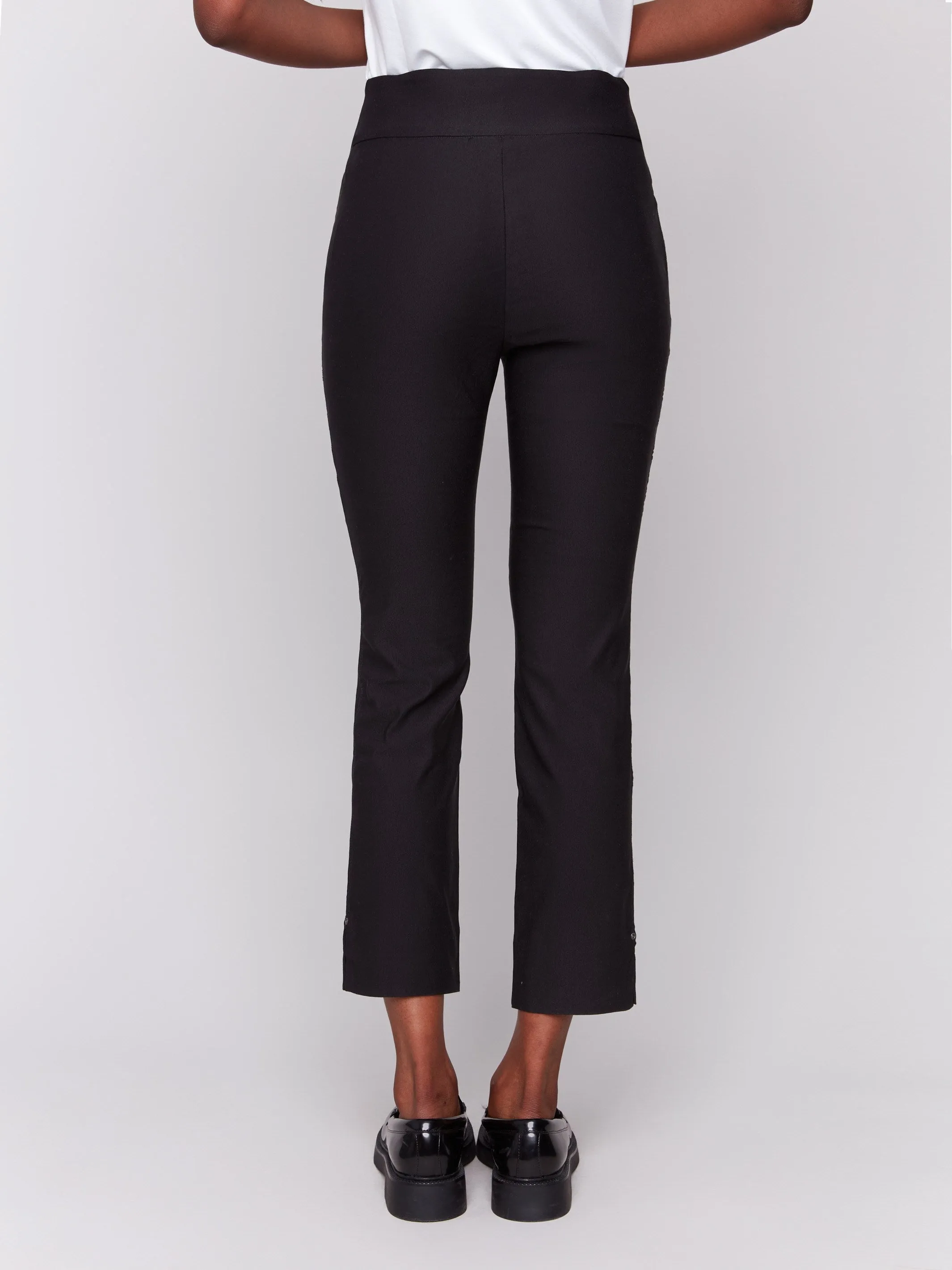 Capri Pants With Hem Slit - Black sold by Charlie B product image thumbnail 4