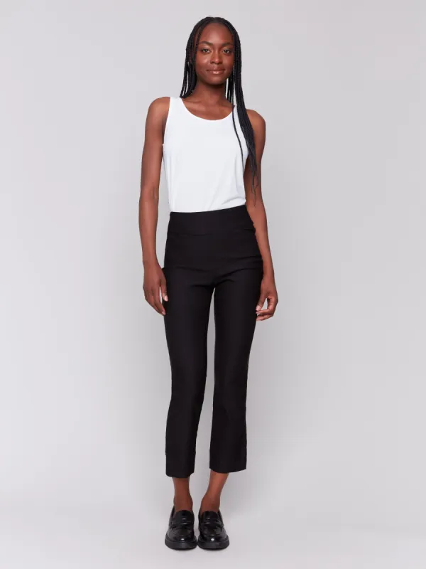 Capri Pants With Hem Slit - Black sold by Charlie B