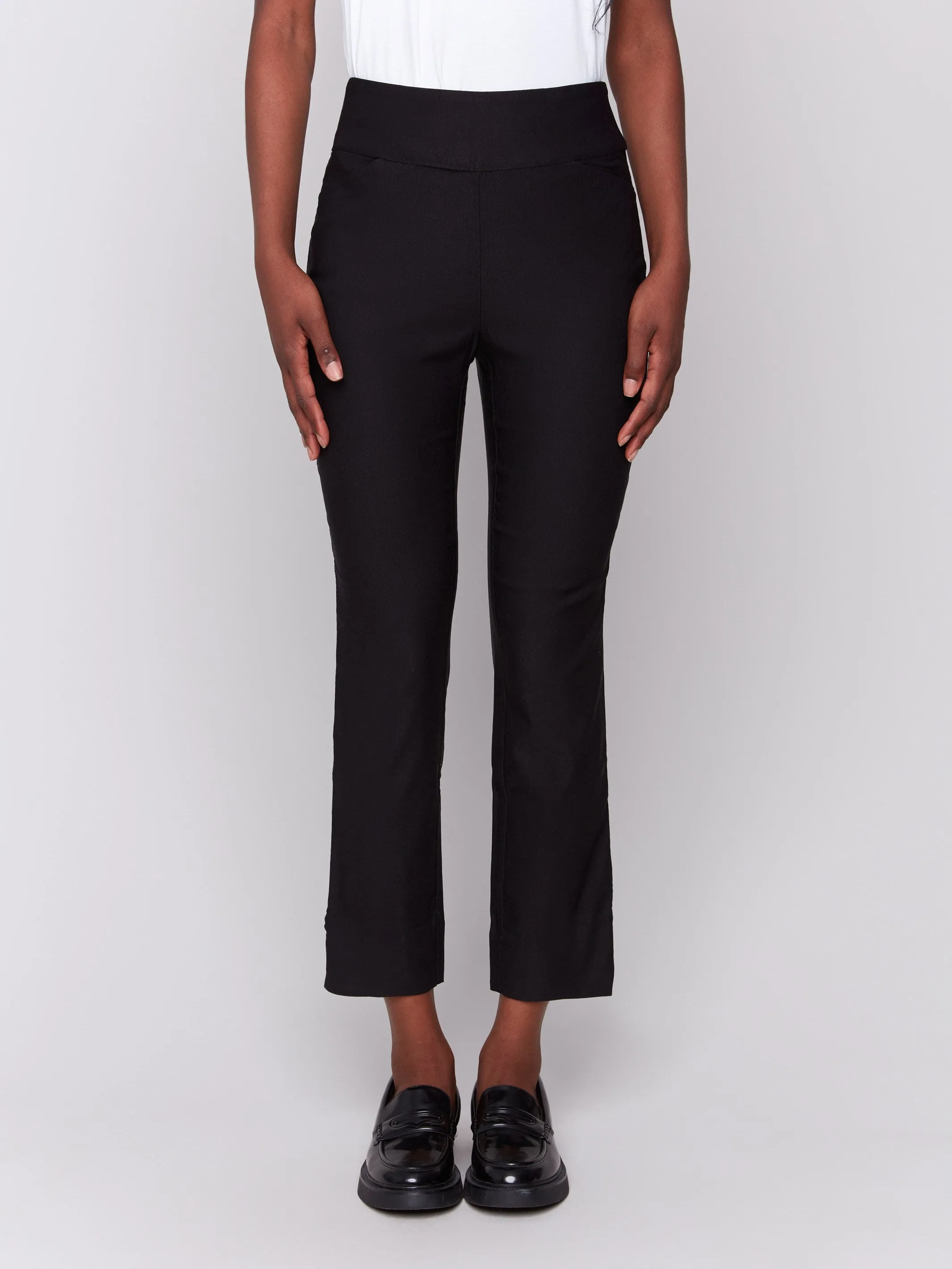 Capri Pants With Hem Slit - Black sold by Charlie B product image thumbnail 5