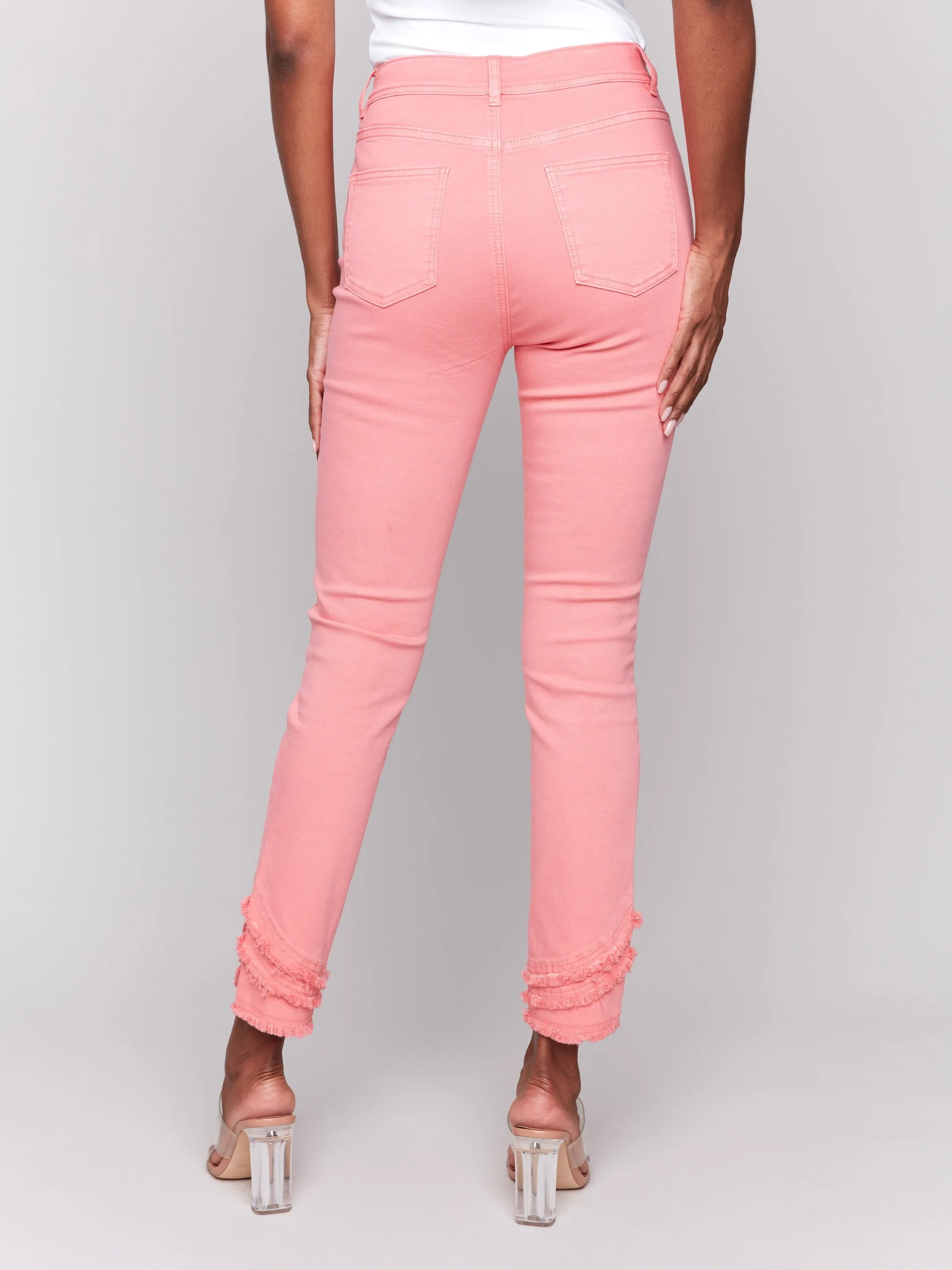 Frayed Hem Twill Pants - Watermelon sold by Charlie B product image thumbnail 4