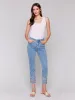 Embroidered Hem Jeans - Light Blue sold by Charlie B