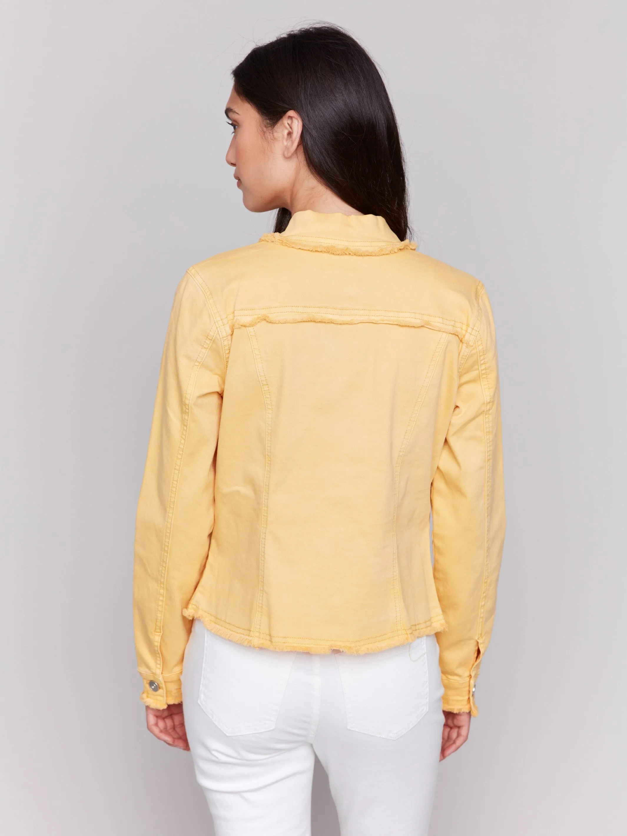 Twill Jean Jacket With Frayed Edges - Lemonade sold by Charlie B product image thumbnail 4