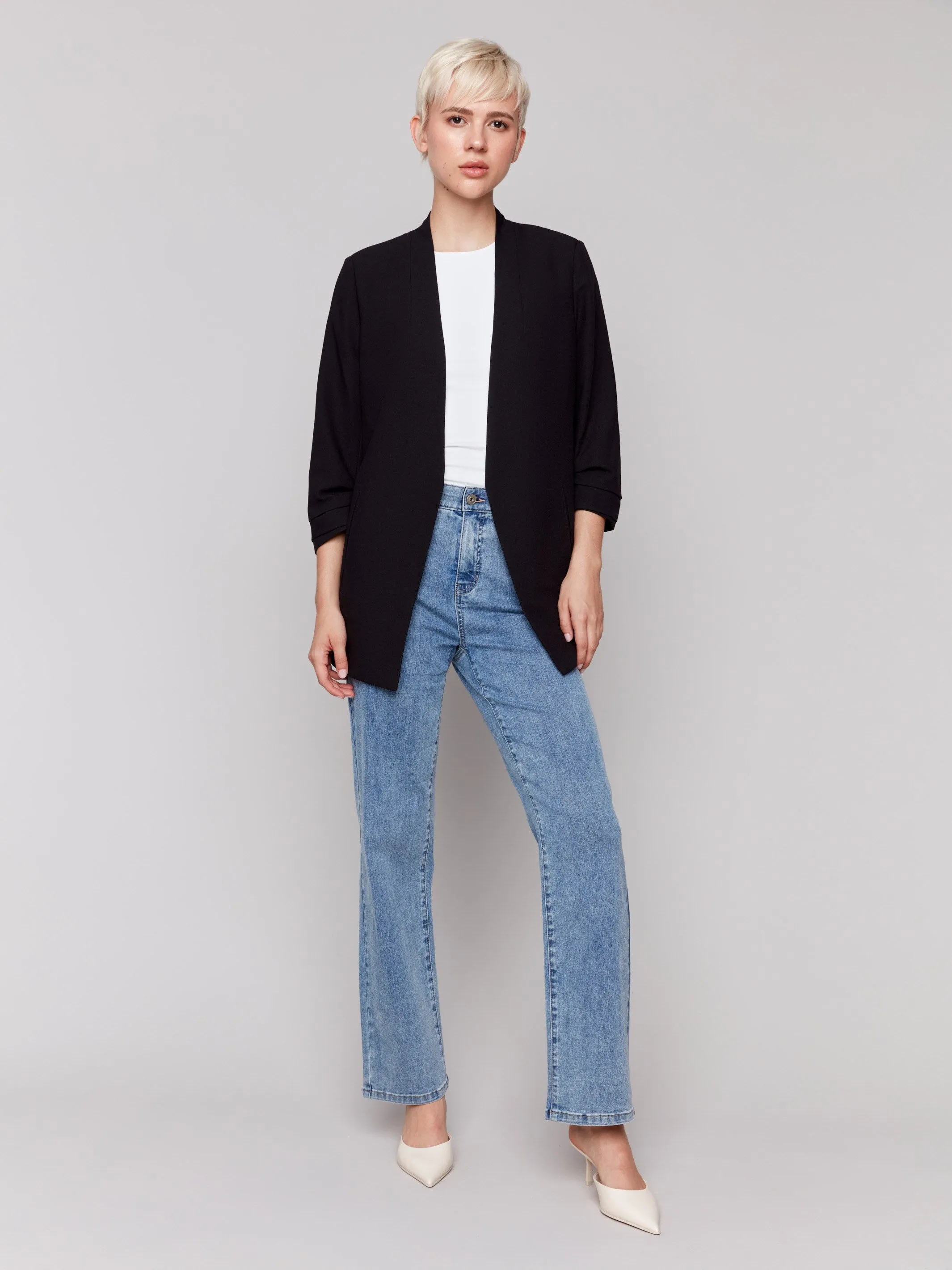 Crepe Open Front Blazer - Black sold by Charlie B product image thumbnail 4