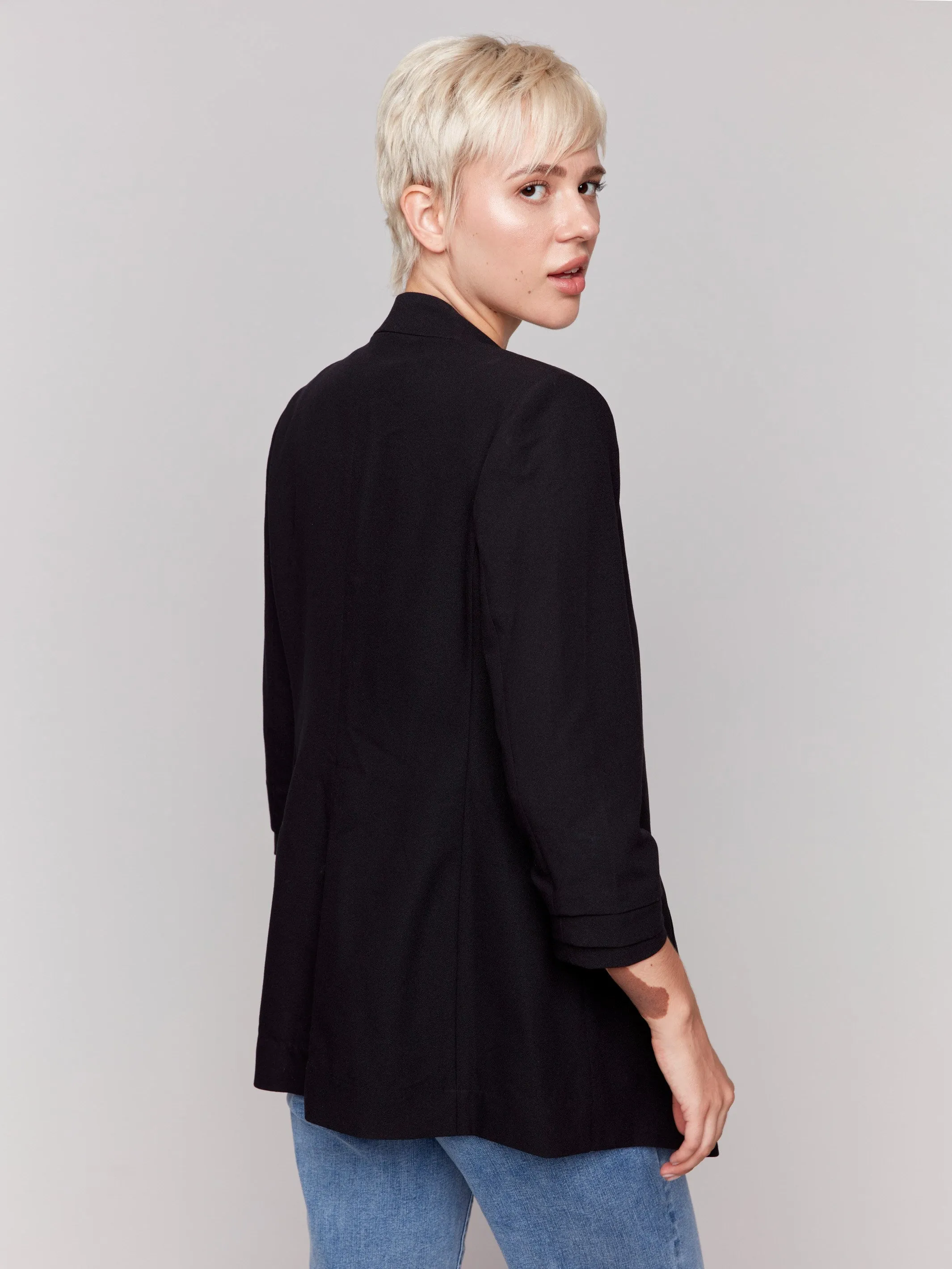 Crepe Open Front Blazer - Black sold by Charlie B product image thumbnail 3