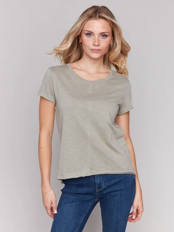 Organic Cotton Slub T-shirt - Celadon sold by Charlie B