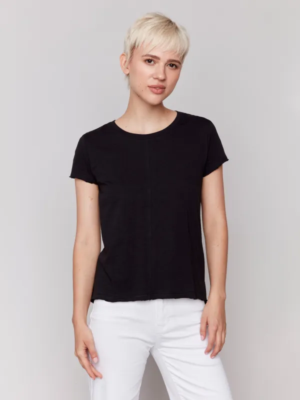 Organic Cotton Slub T-shirt - Black sold by Charlie B