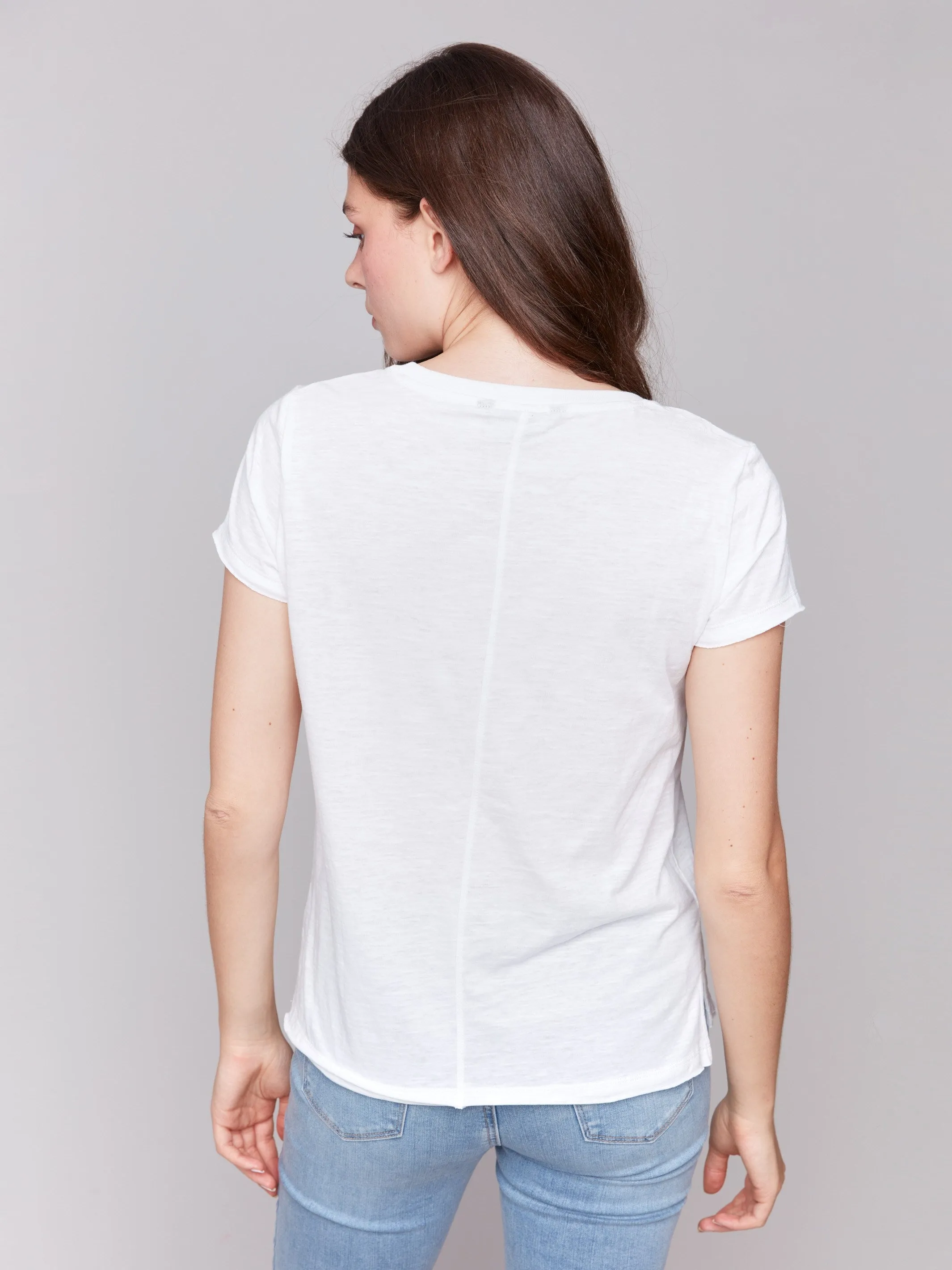 Organic Cotton Slub T-Shirt - White sold by Charlie B product image thumbnail 4