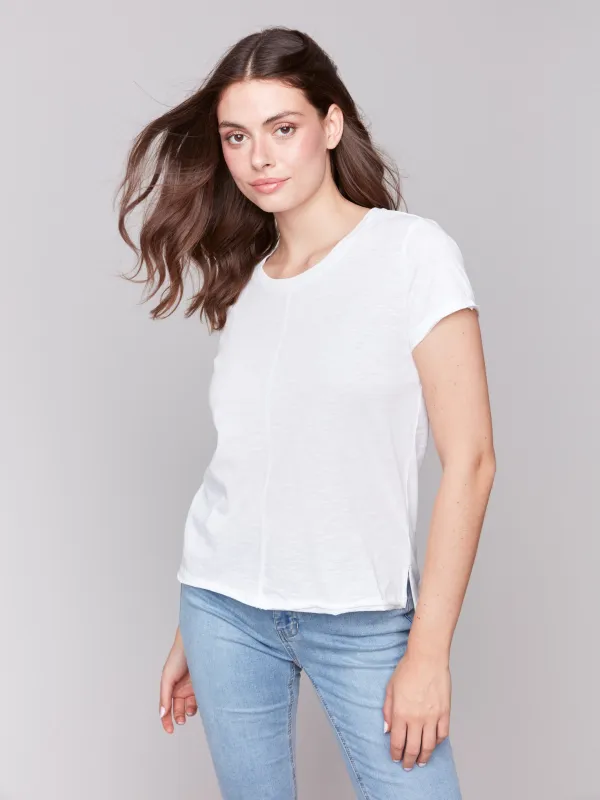 Organic Cotton Slub T-Shirt - White sold by Charlie B