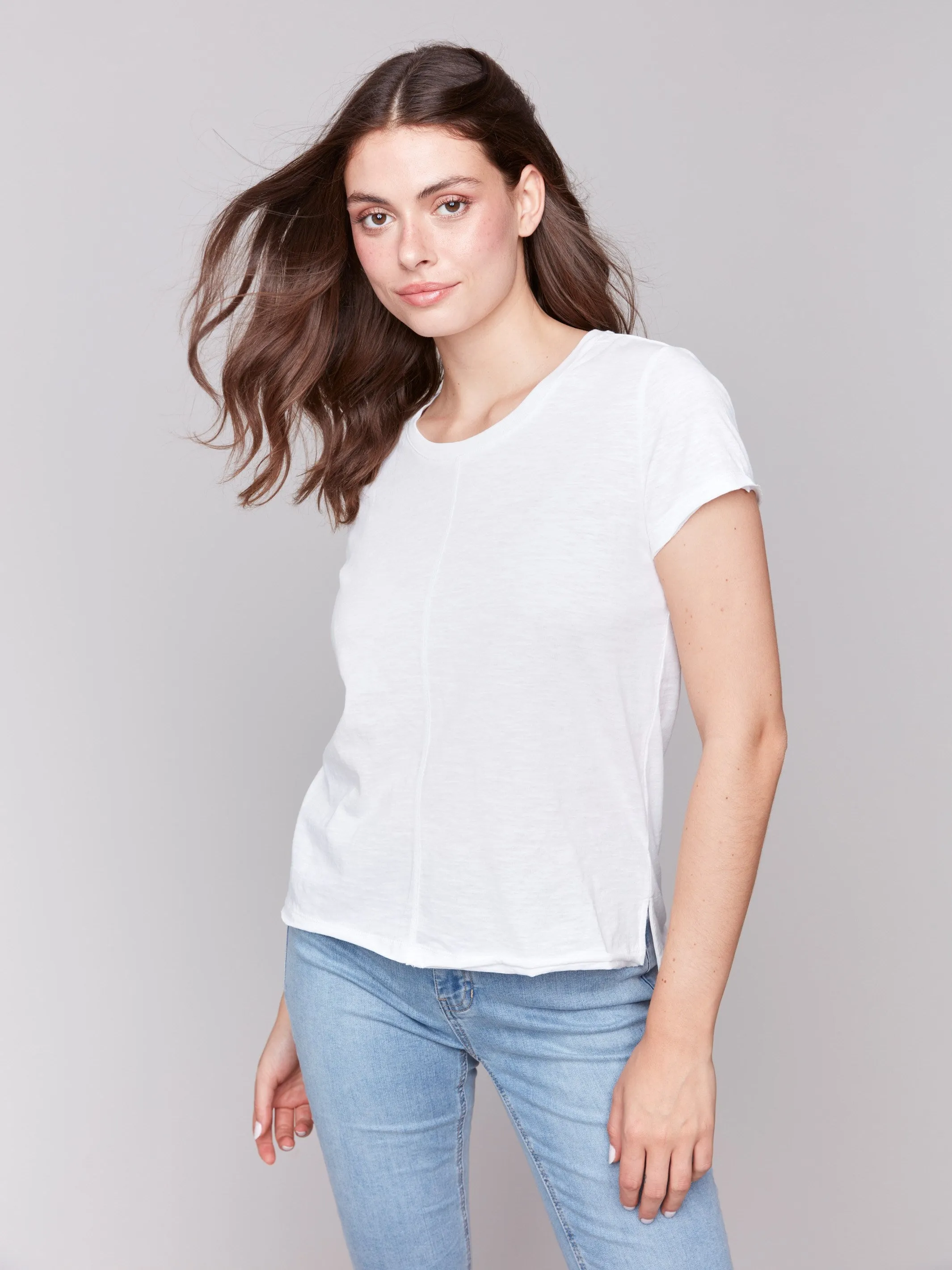 Organic Cotton Slub T-Shirt - White sold by Charlie B